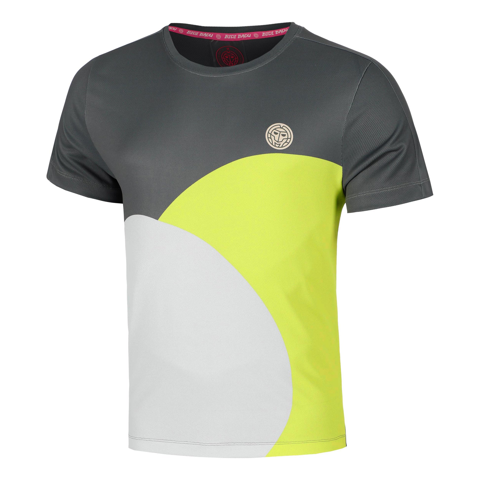 BIDI BADU Bubble T-shirt Hommes-Gris,Jaune Citron