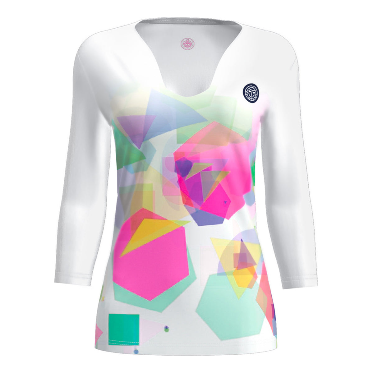 BIDI BADU Kaleido V-Neck Haut Manches Longues Femmes-Multicouleur
