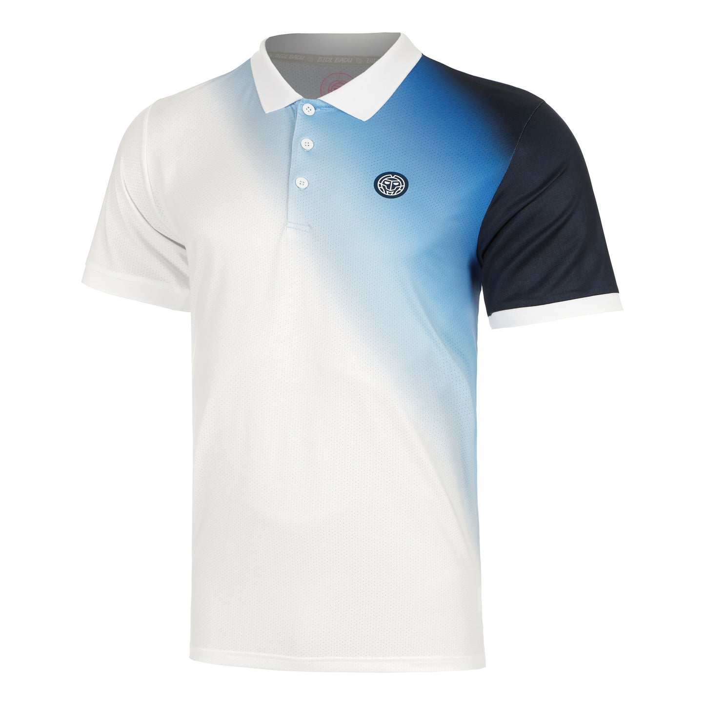 BIDI BADU Watercolour Polo Hommes-Blanc,Bleu