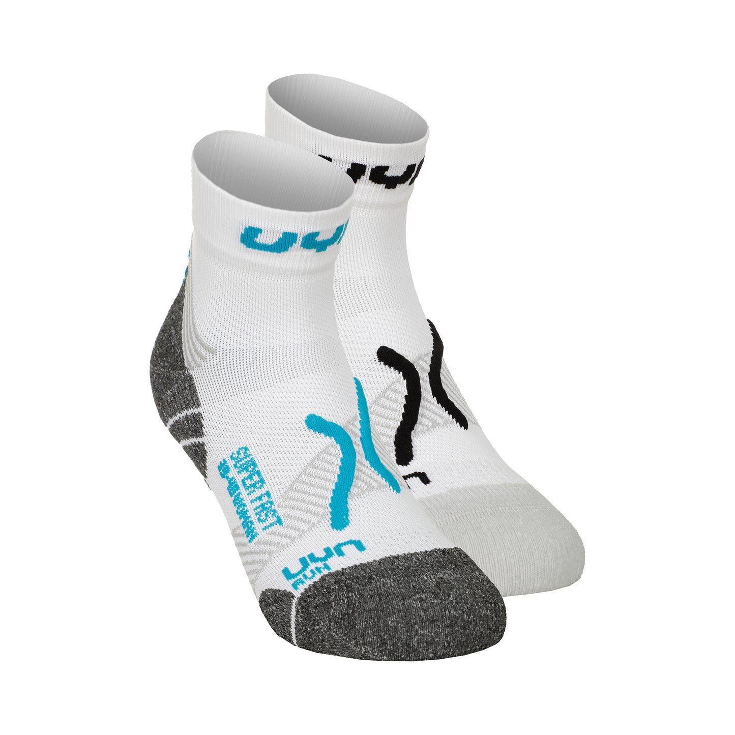 UYN Super Fast Chaussettes De Running Pack De 2 Unités Femmes-Blanc,Turquoise