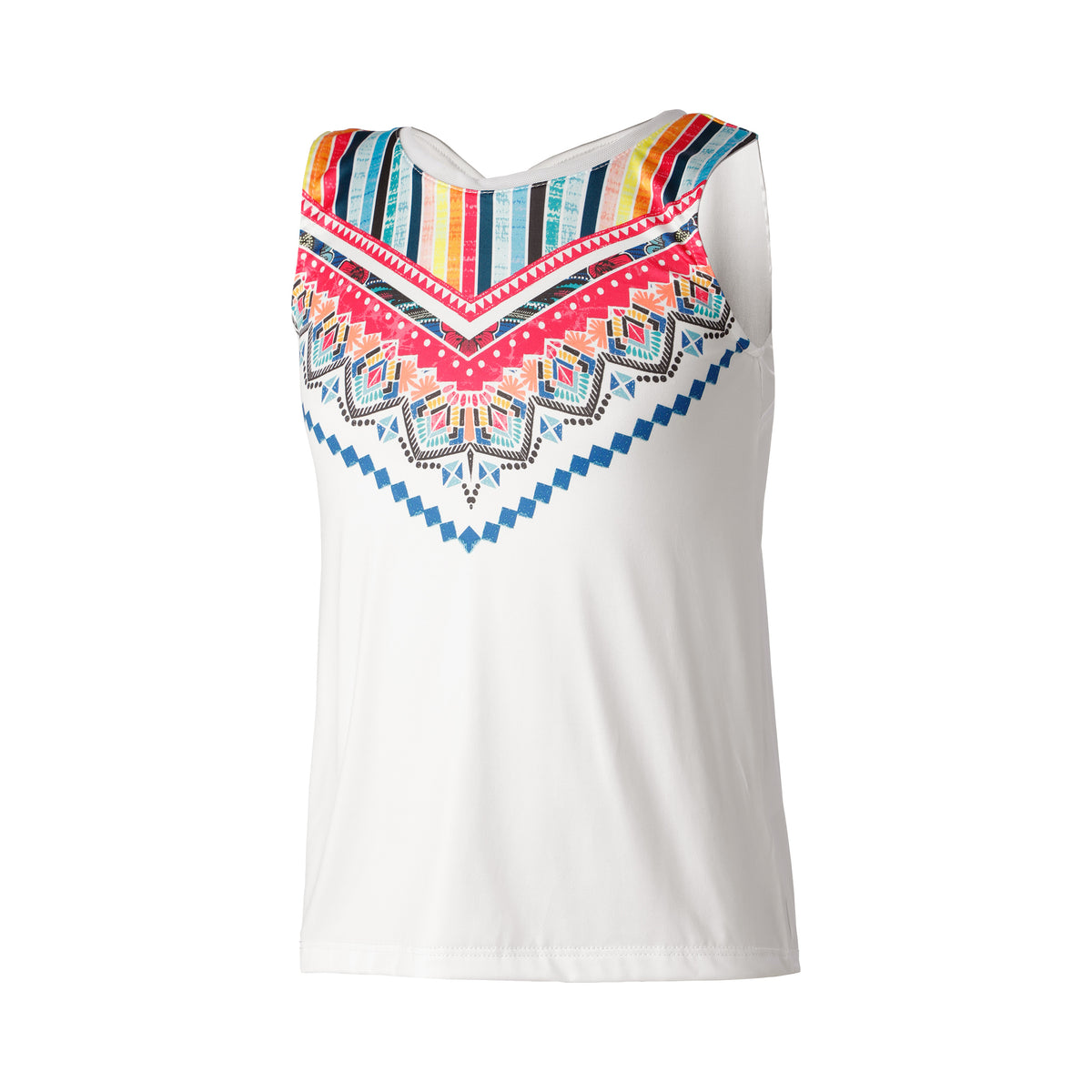 Lucky in Love Think Ink Tie Back Top Débardeur tank top Filles - blanc, multicouleur