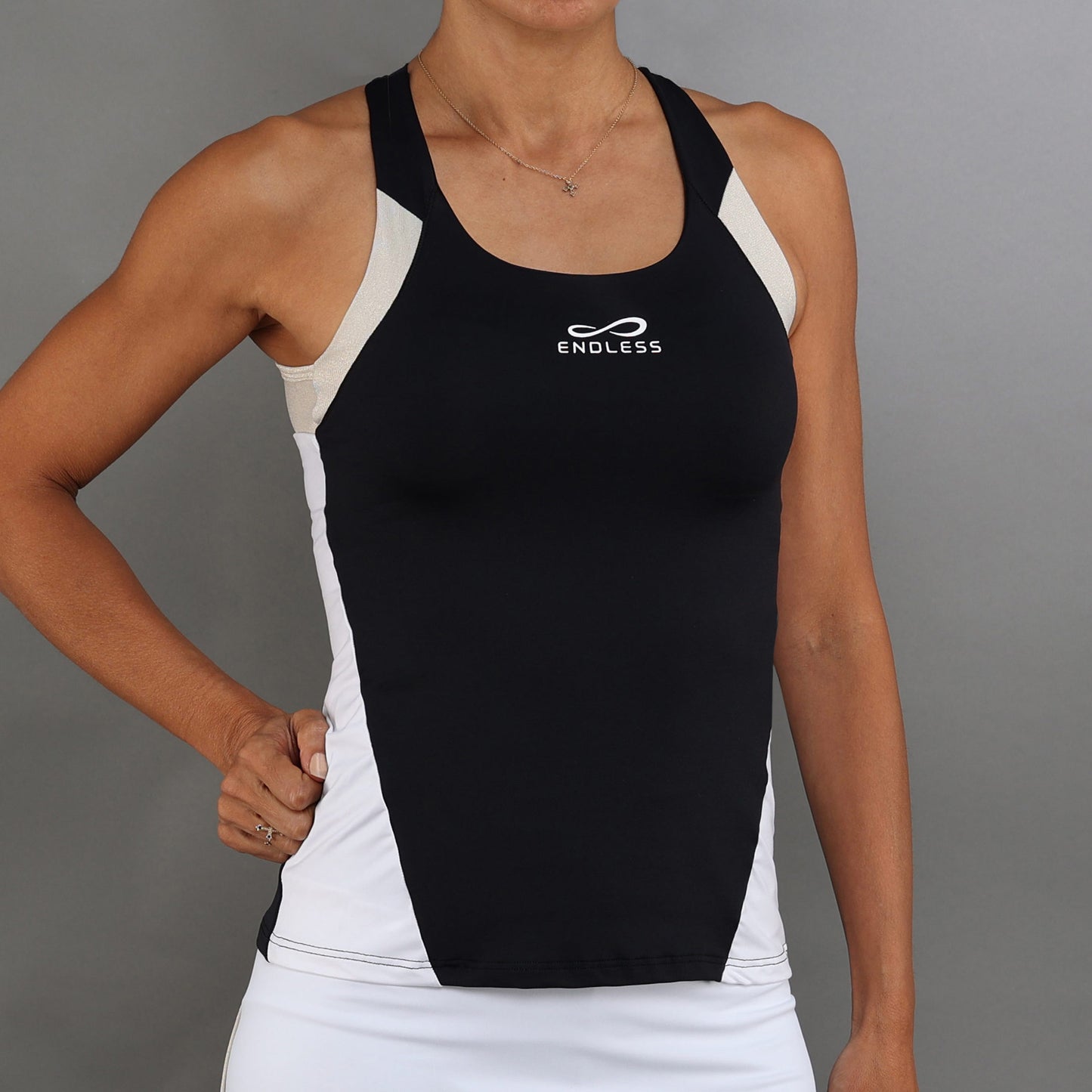 Endless Grace Débardeur Tank Top Femmes-Noir,Or