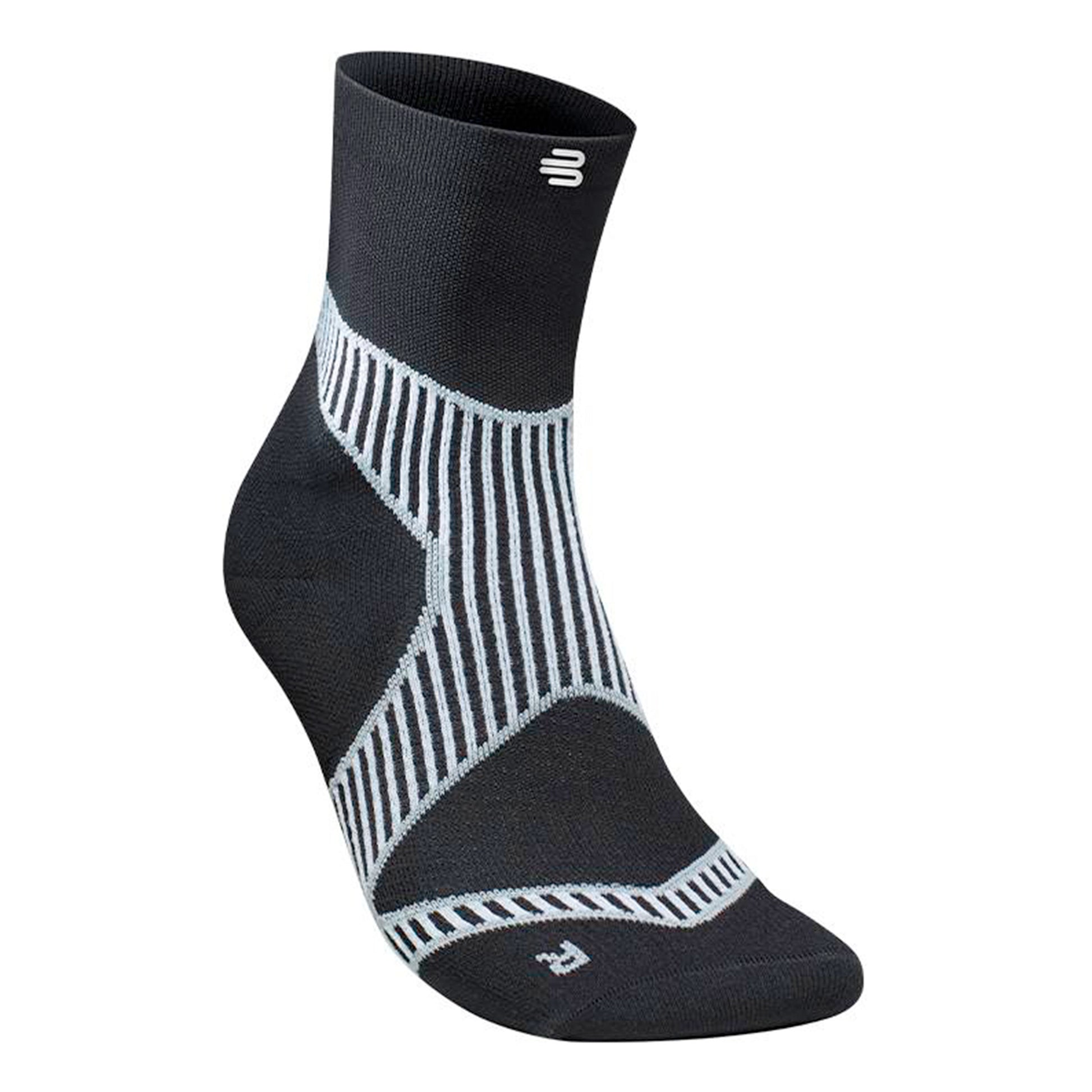 Bauerfeind Performance Mid Cut Chaussettes De Running Femmes-Noir,Blanc