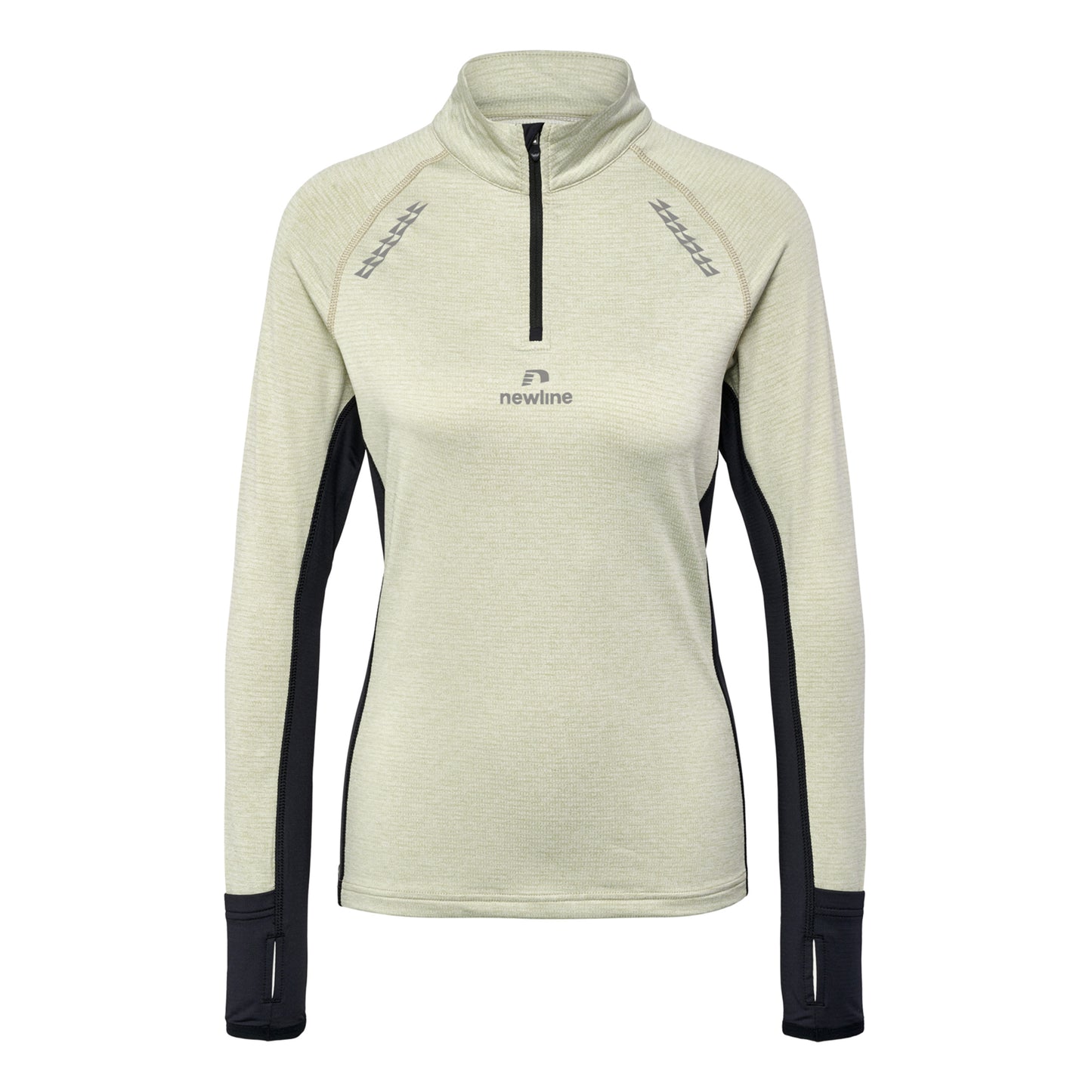 Newline Mesa Half-Zip Top de course Femmes - beige, noir