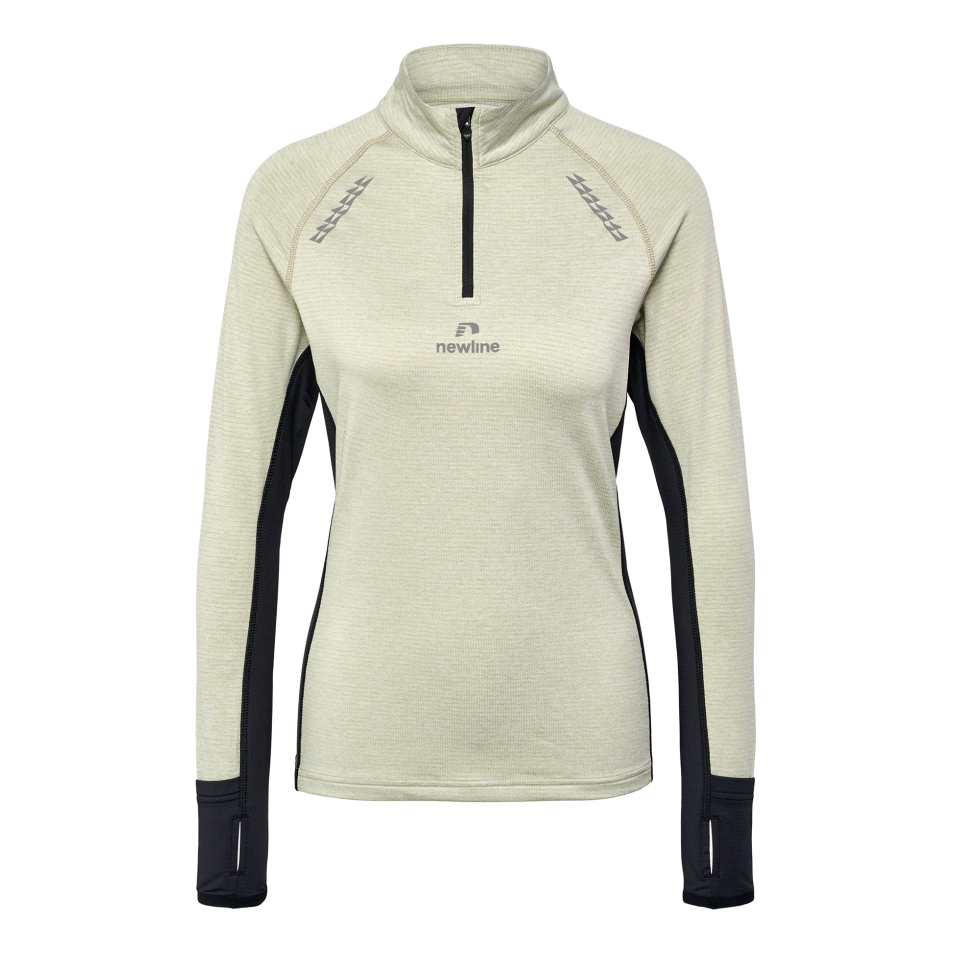 Newline Mesa Half-Zip Top de course Femmes - beige, noir