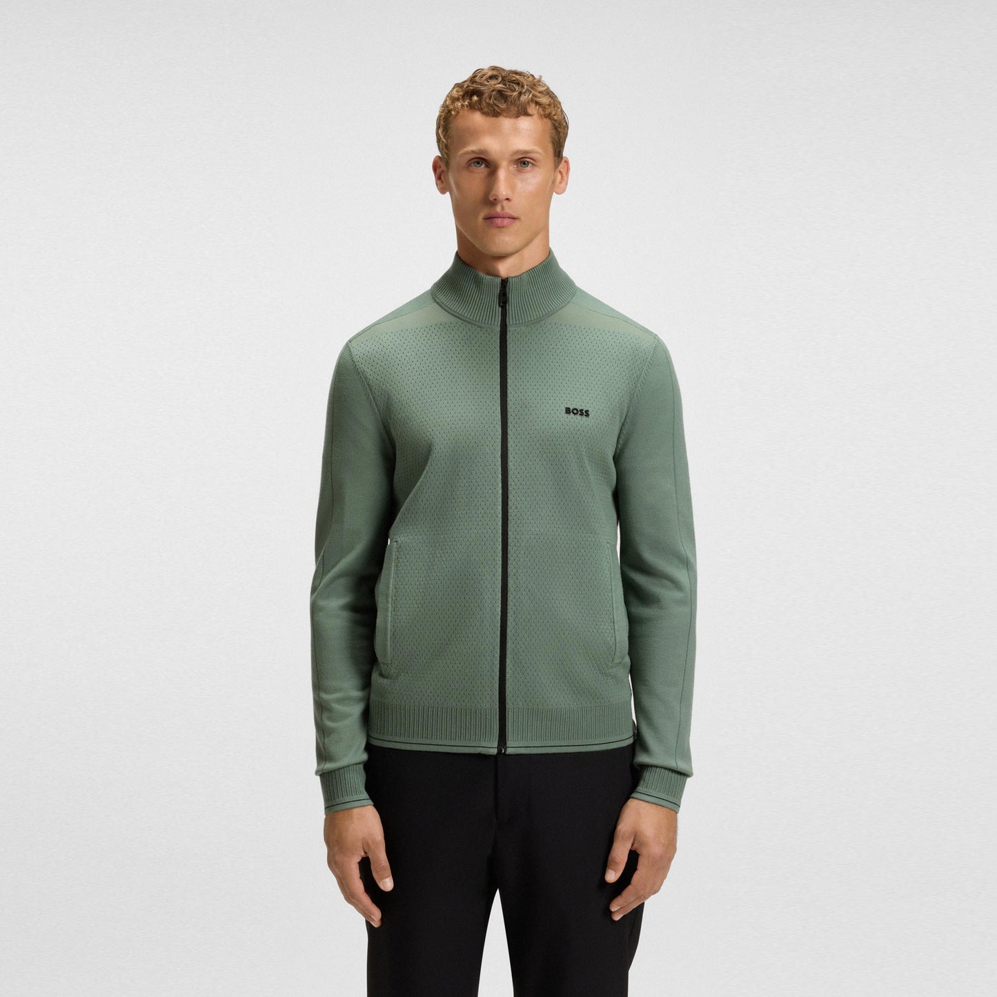 BOSS League Veste de survêtement Hommes-vert olive