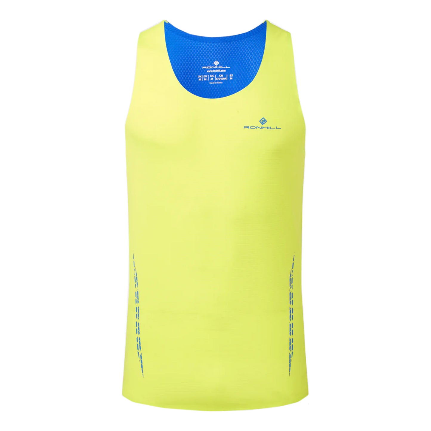 Ronhill Tech Race Maillot de course Hommes - jaune lemon, bleu