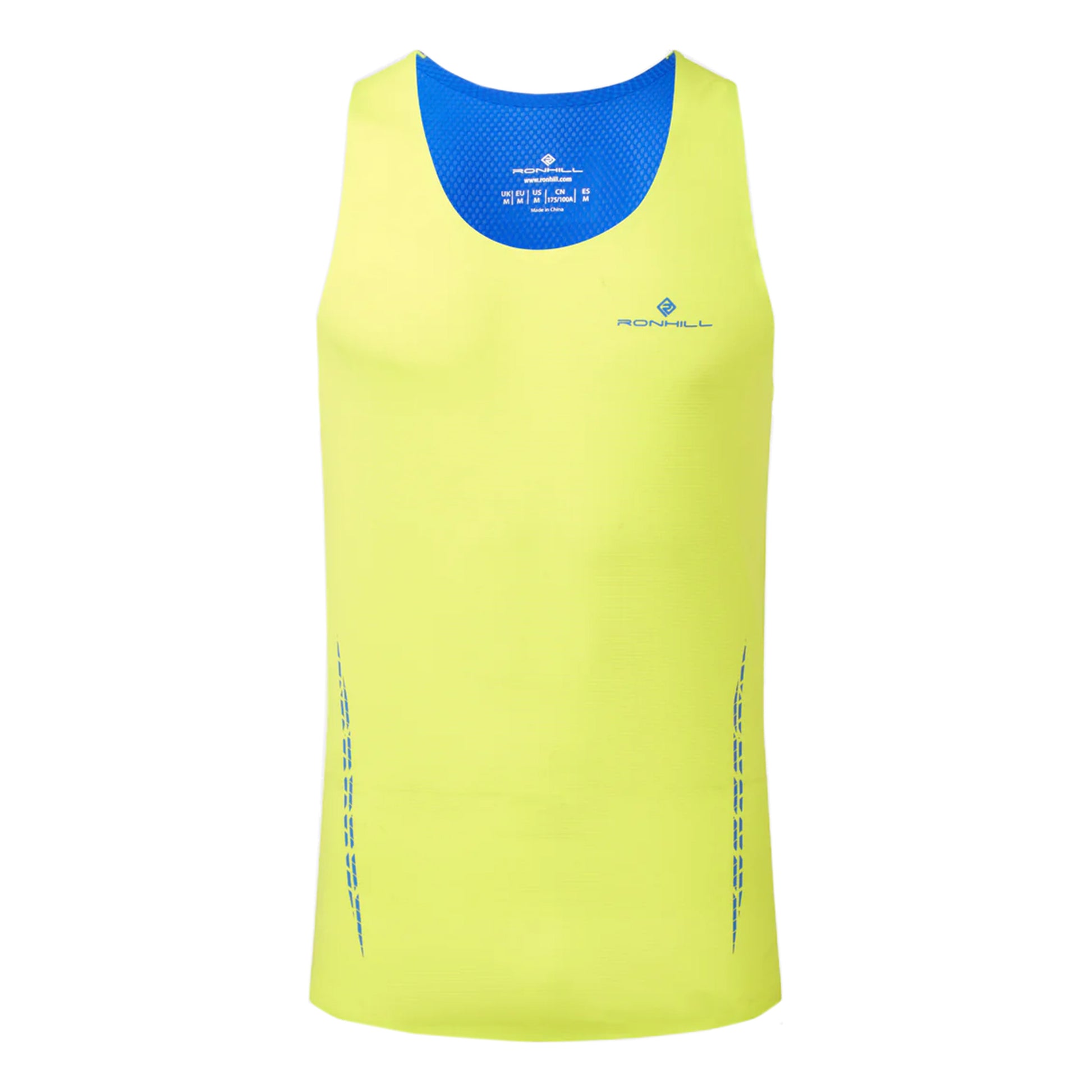 Ronhill Tech Race Maillot de course Hommes - jaune lemon, bleu