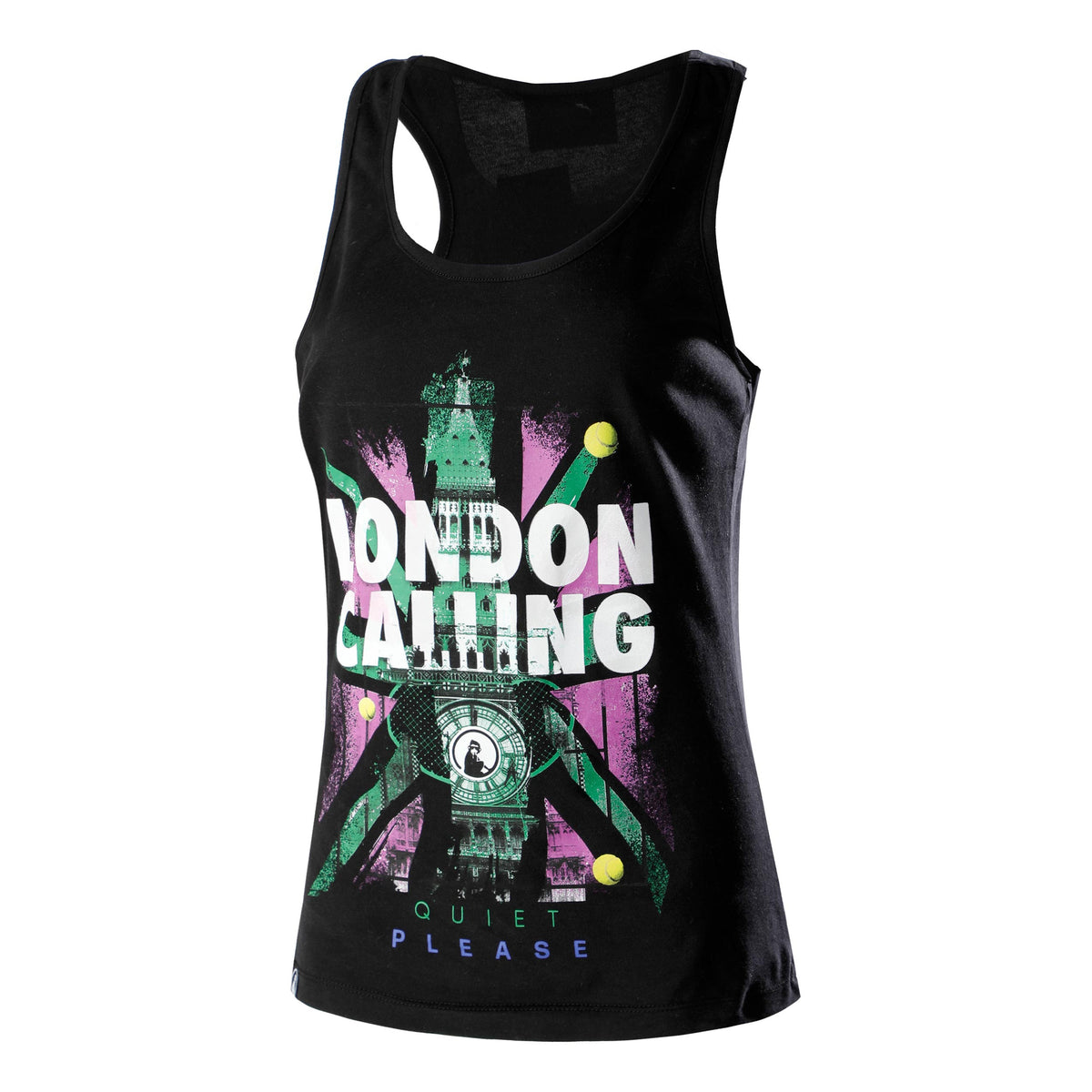 Quiet Please London Calling Débardeur tank top Femmes - noir, multicouleur