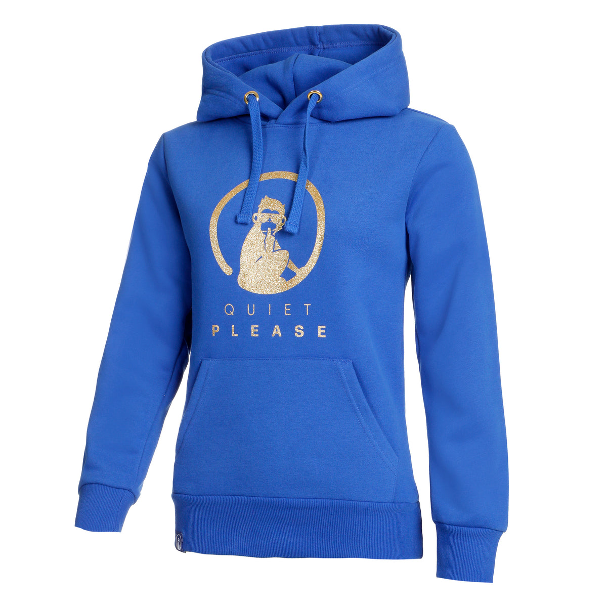 Quiet Please Baseline Logo Sweat à capuche Femmes - bleu, or
