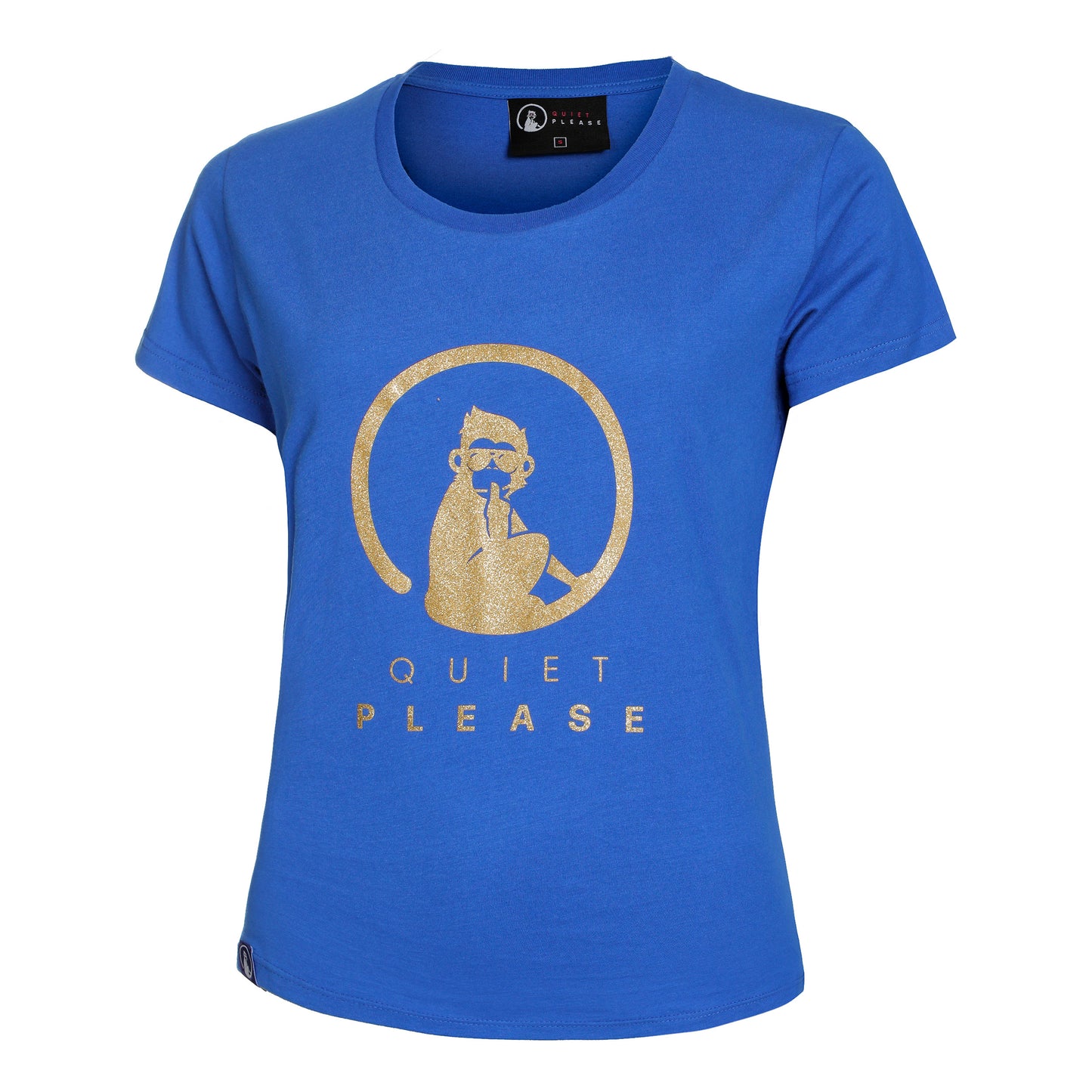 Quiet Please Baseline Logo T-shirt Femmes - bleu, or