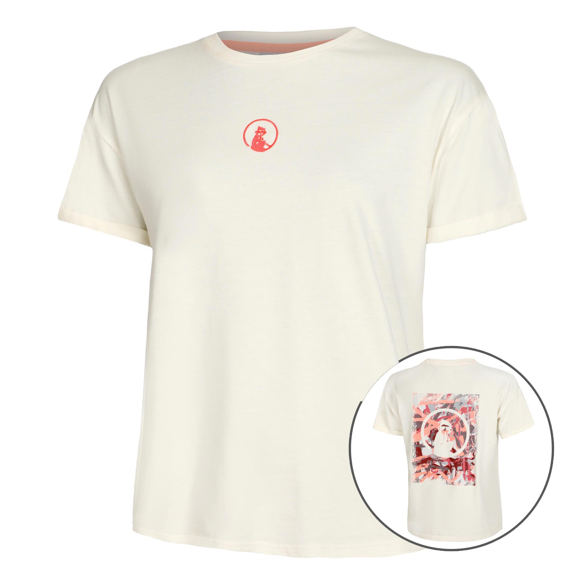 Quiet Please Sketchy T-shirt Femmes - blanc, rouge