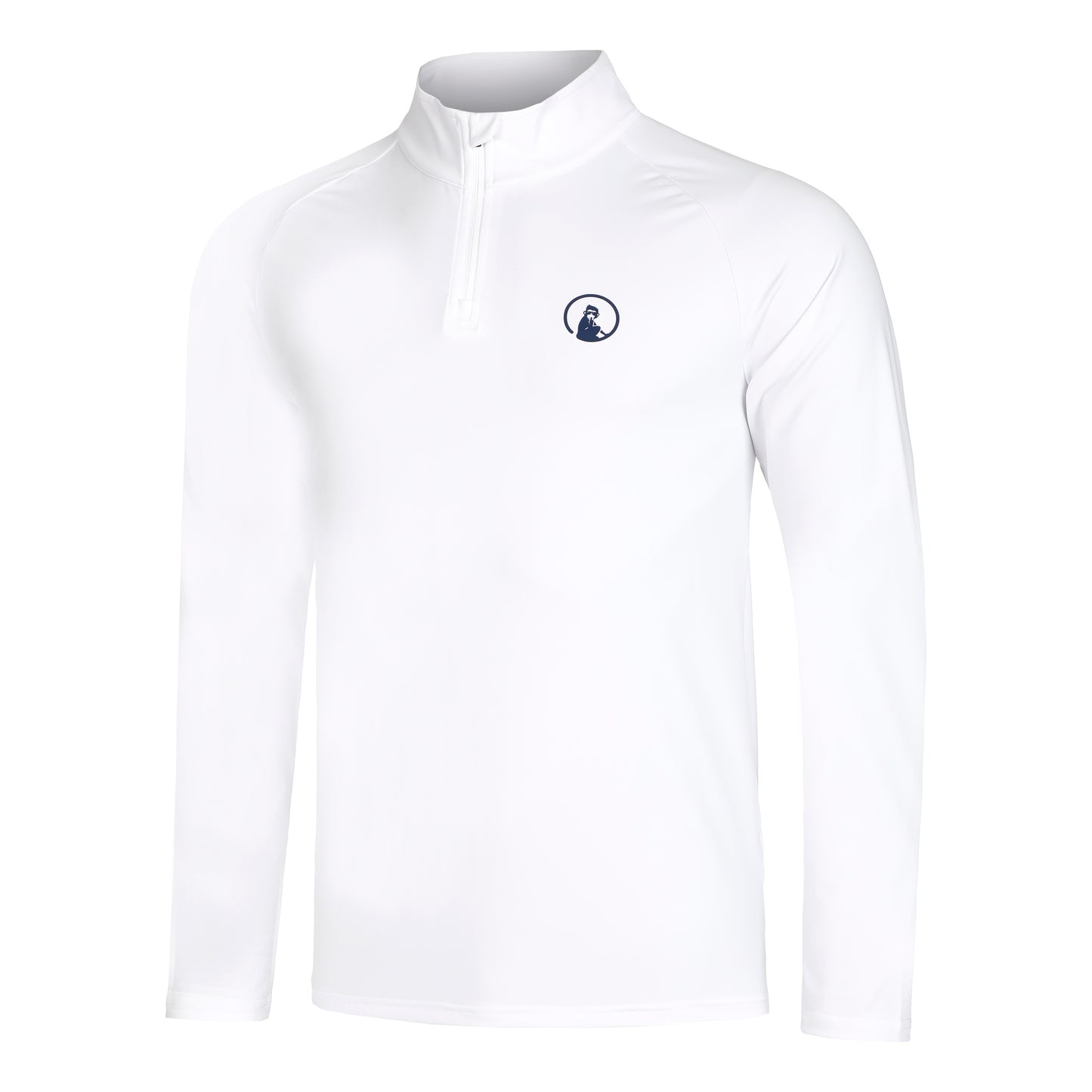 Quiet Please Big Serve 1/4 Zip Haut Manches Longues Hommes-Blanc