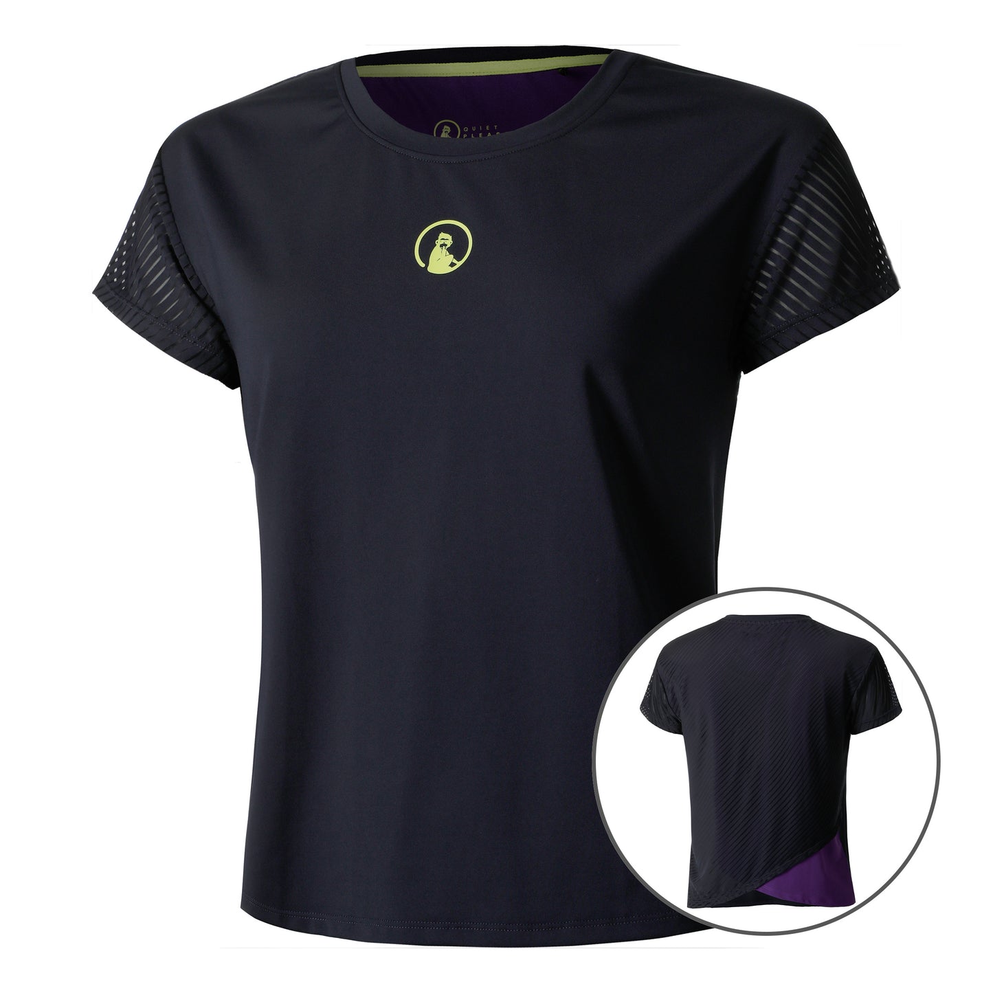 Quiet Please Perspectives Cross T-shirt Femmes-Bleu Foncé