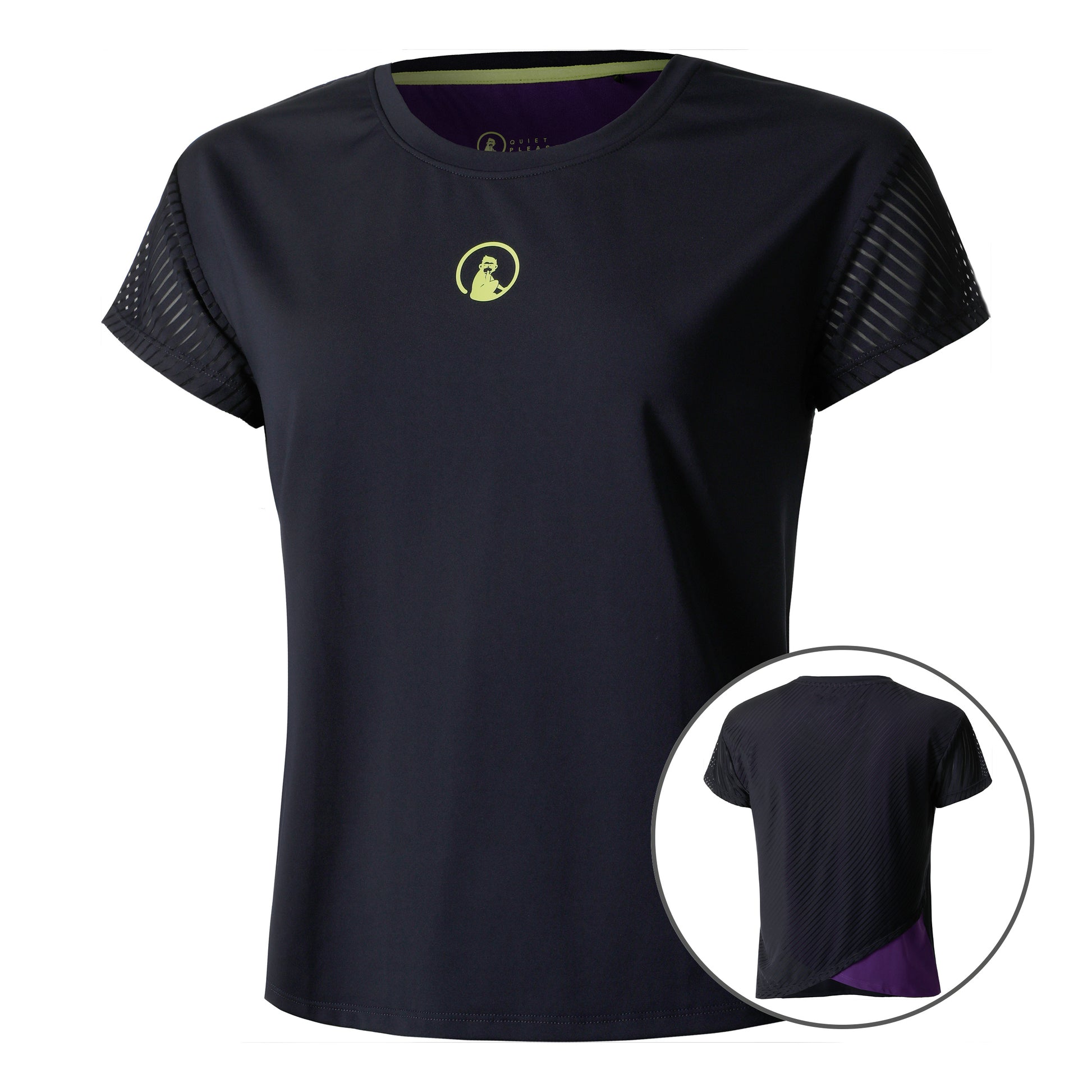Quiet Please Perspectives Cross T-shirt Femmes-Bleu Foncé