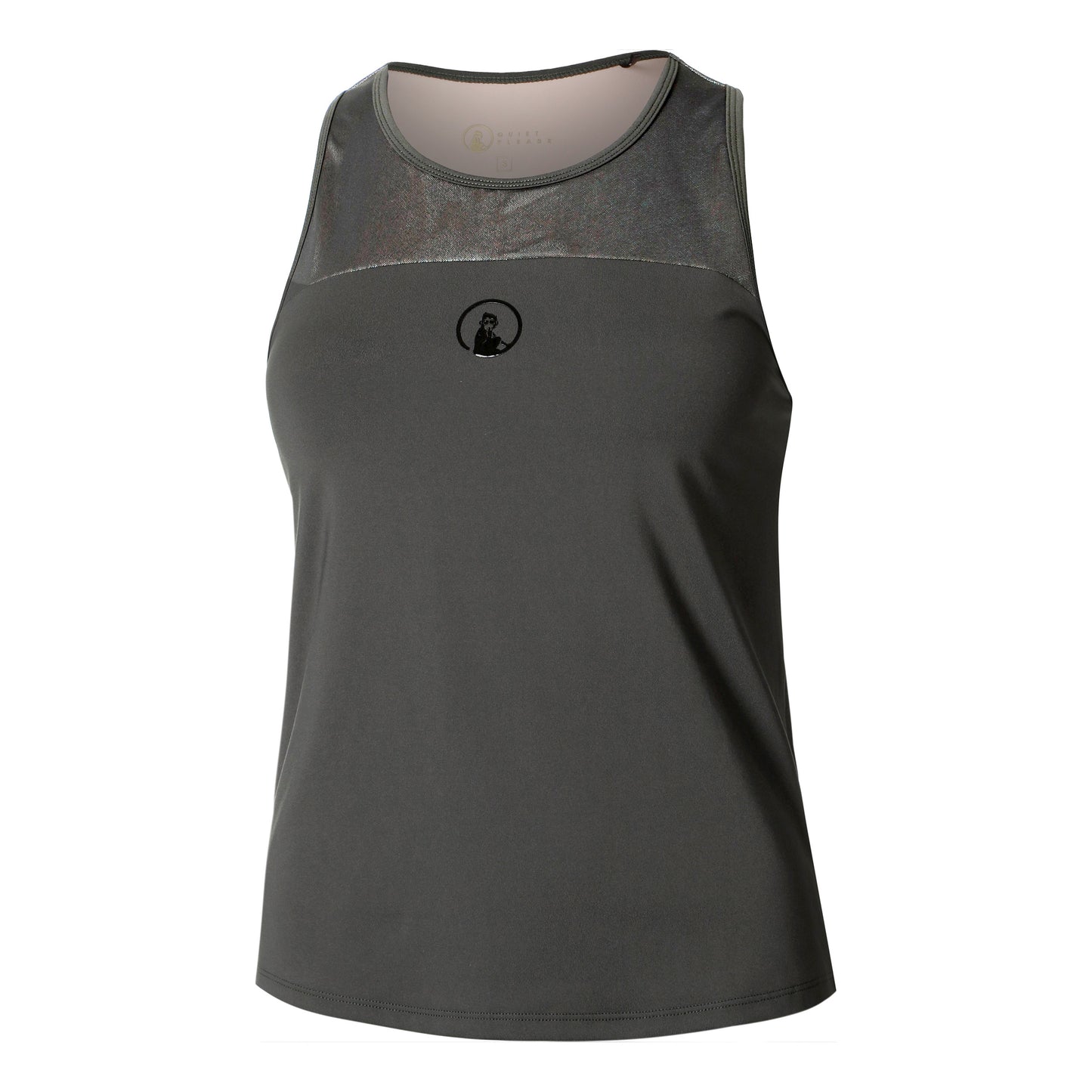 Quiet Please Sparkle Racerback Débardeur Tank Top Femmes-Anthracite