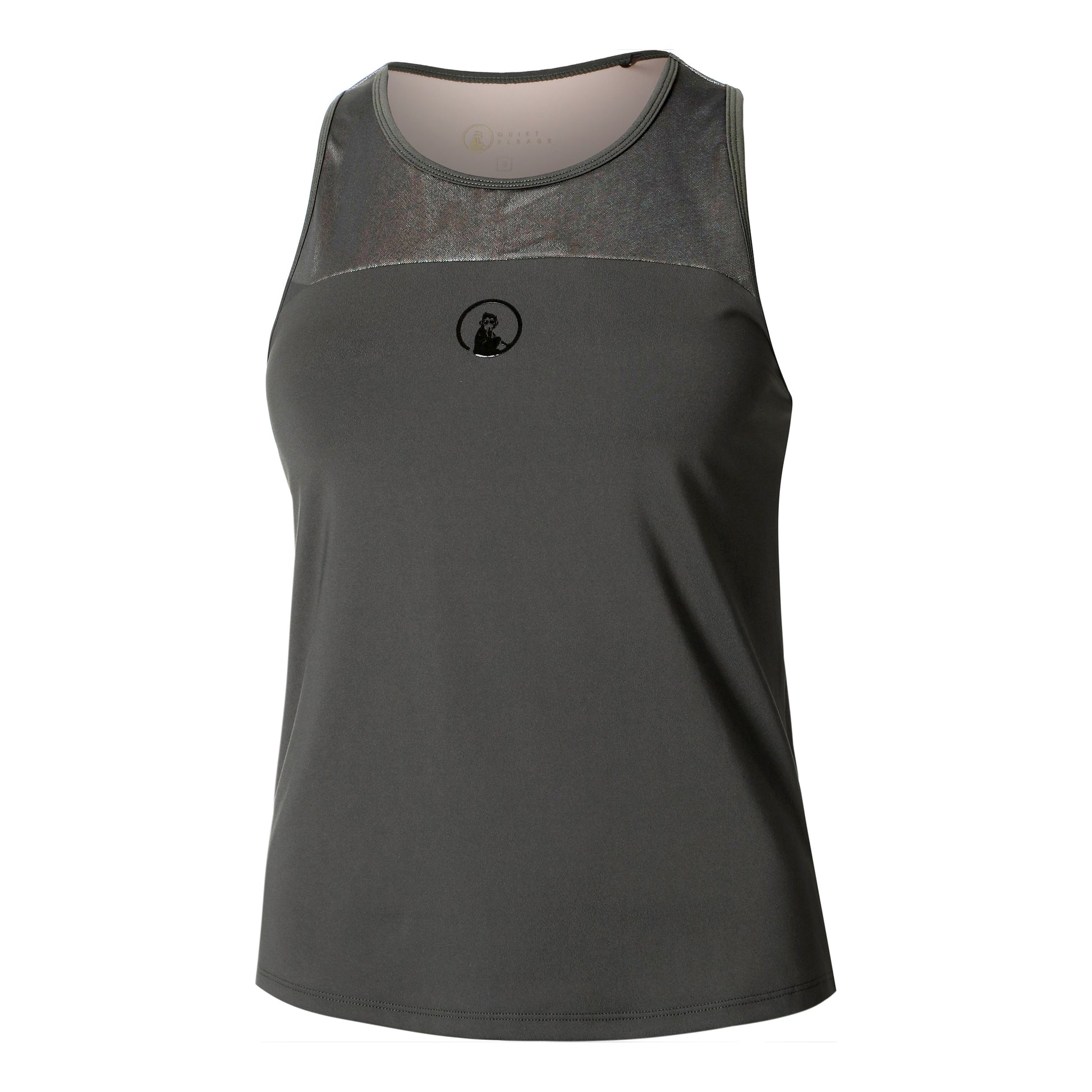 Quiet Please Sparkle Racerback Débardeur Tank Top Femmes-Anthracite