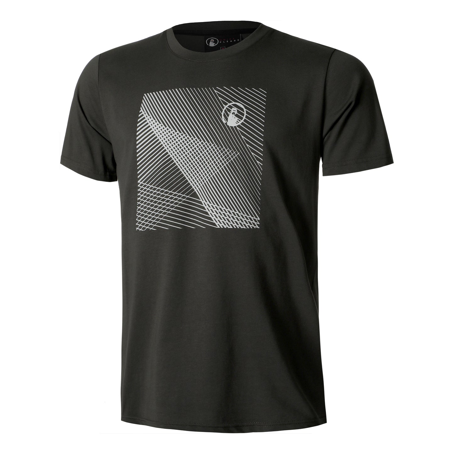 Quiet Please Square Lines T-shirt Hommes - anthracite,