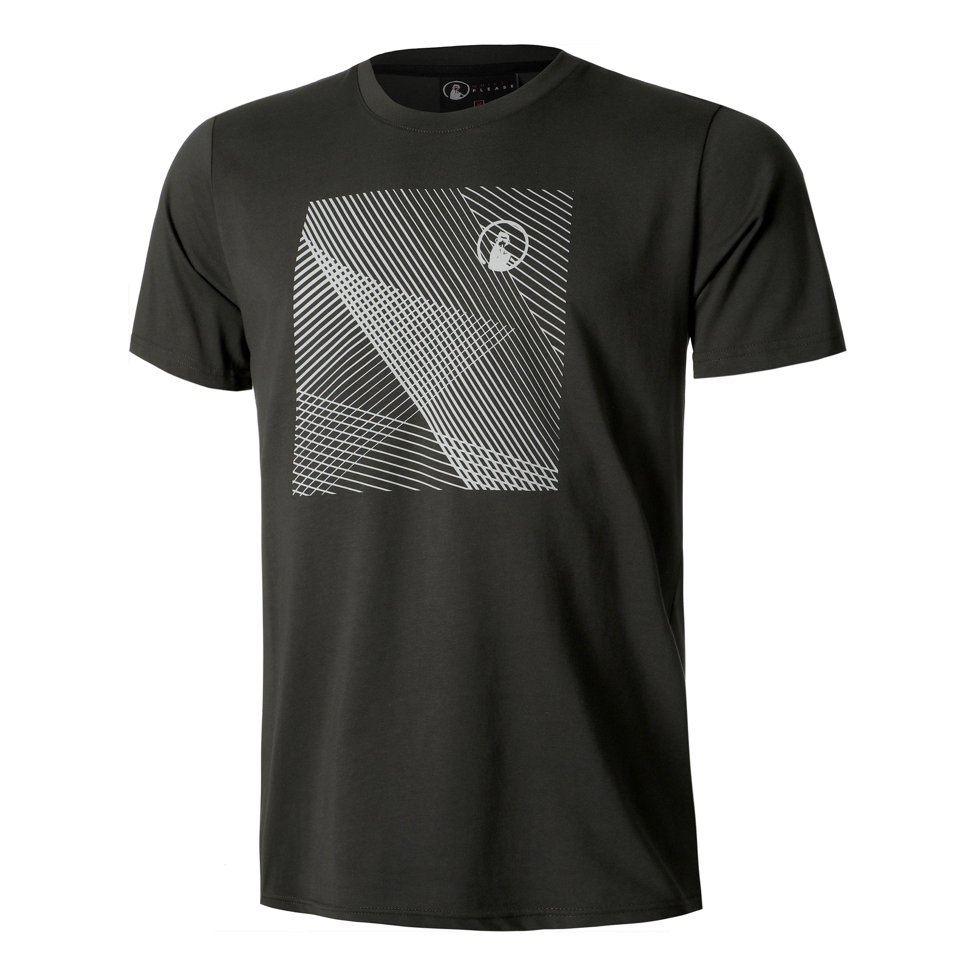 Quiet Please Square Lines T-shirt Hommes - anthracite,