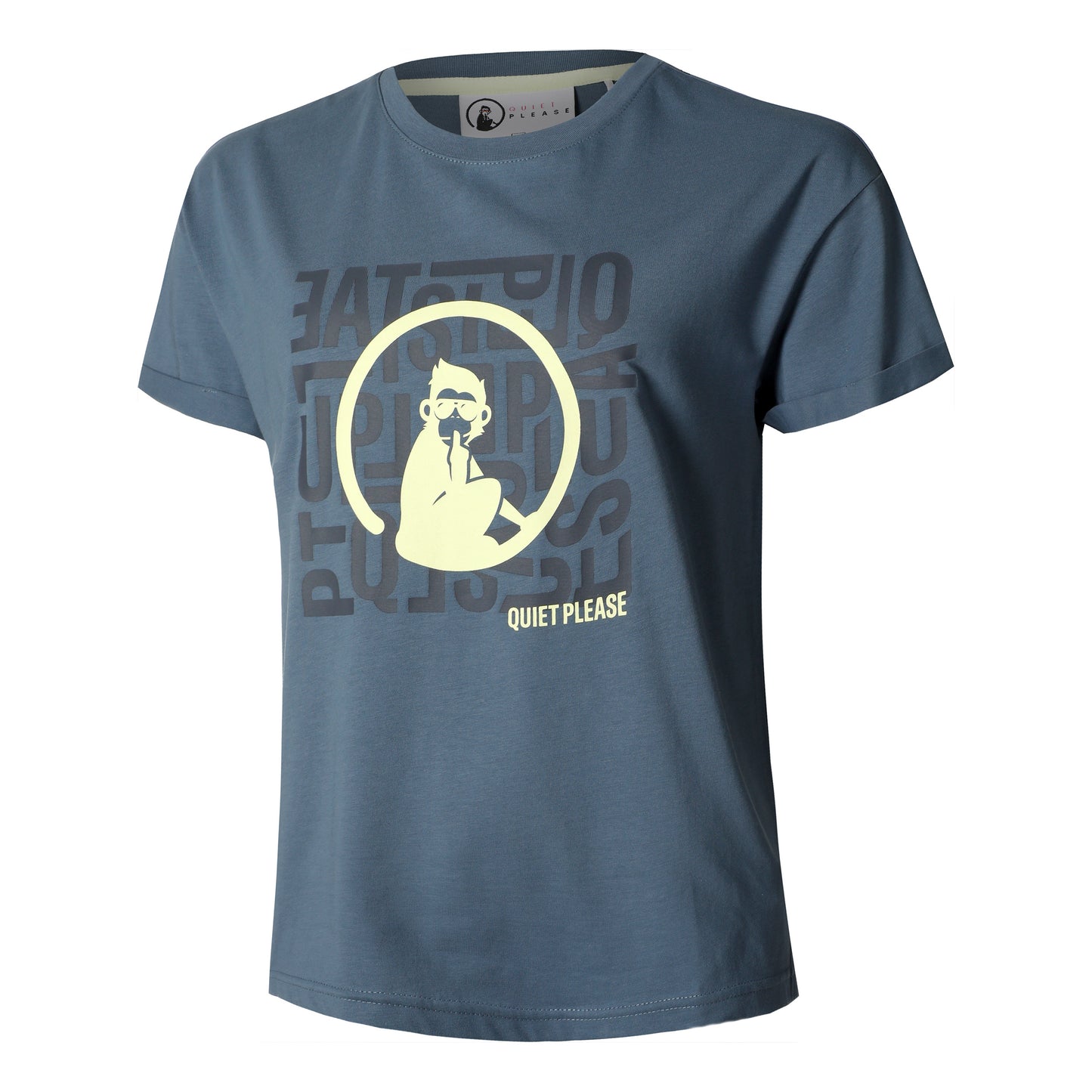 Quiet Please Word Salad T-shirt Femmes-Bleu