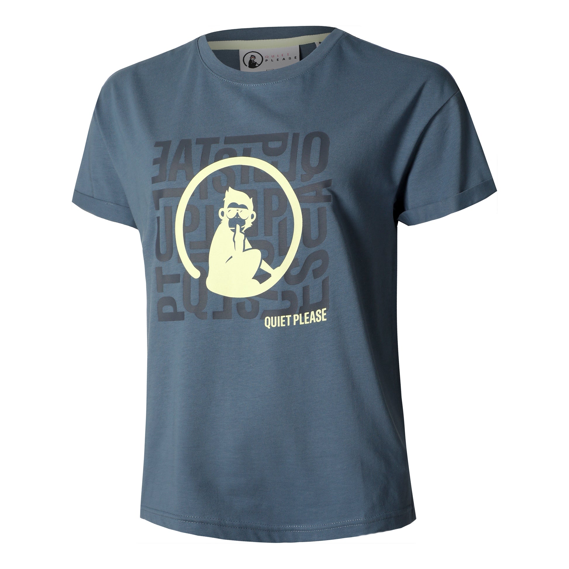 Quiet Please Word Salad T-shirt Femmes-Bleu