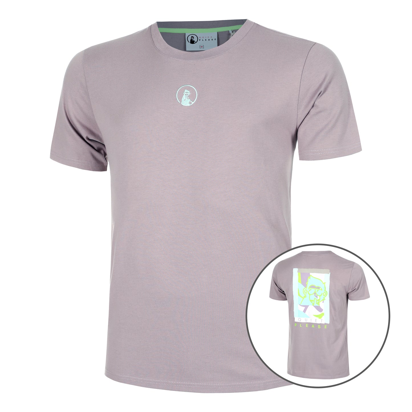 Quiet Please Mind Collage T-shirt Hommes-Violet,Multicouleur