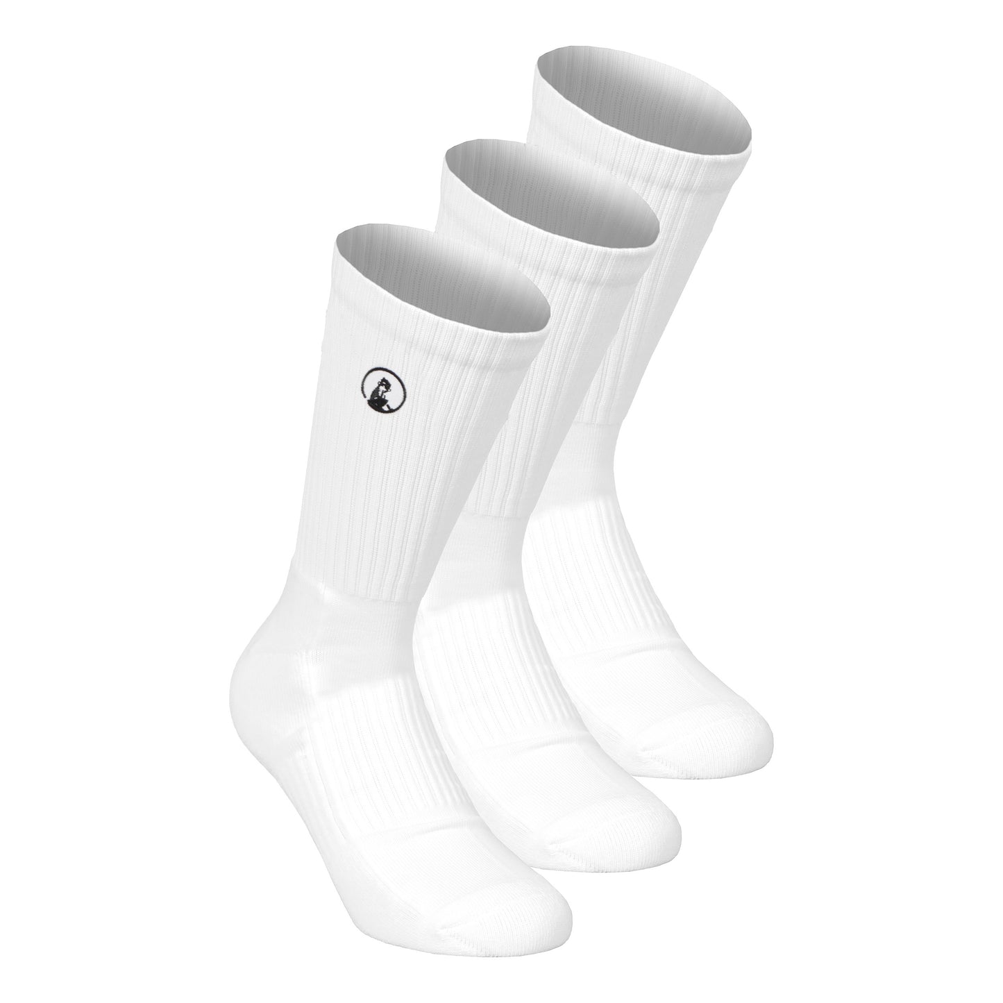 Quiet Please Performance Long Chaussettes De Tennis Pack De 3-Blanc