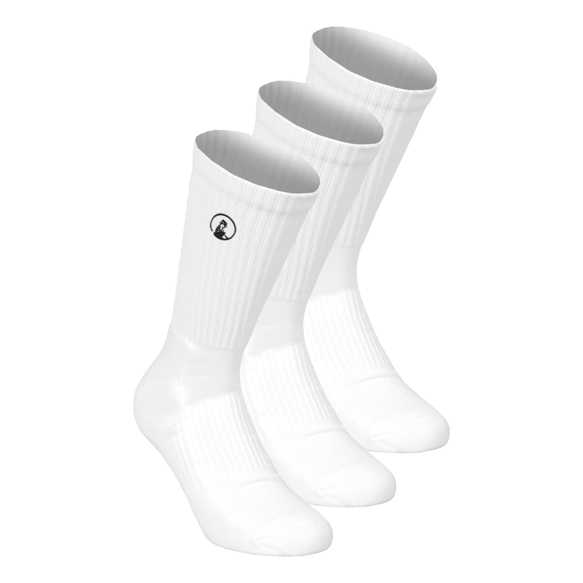 Quiet Please Performance Long Chaussettes De Tennis Pack De 3-Blanc