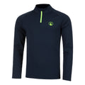 Wild Big Serve 1/4 Zip Haut Manches Longues Hommes-Bleu Foncé,Vert Fluo