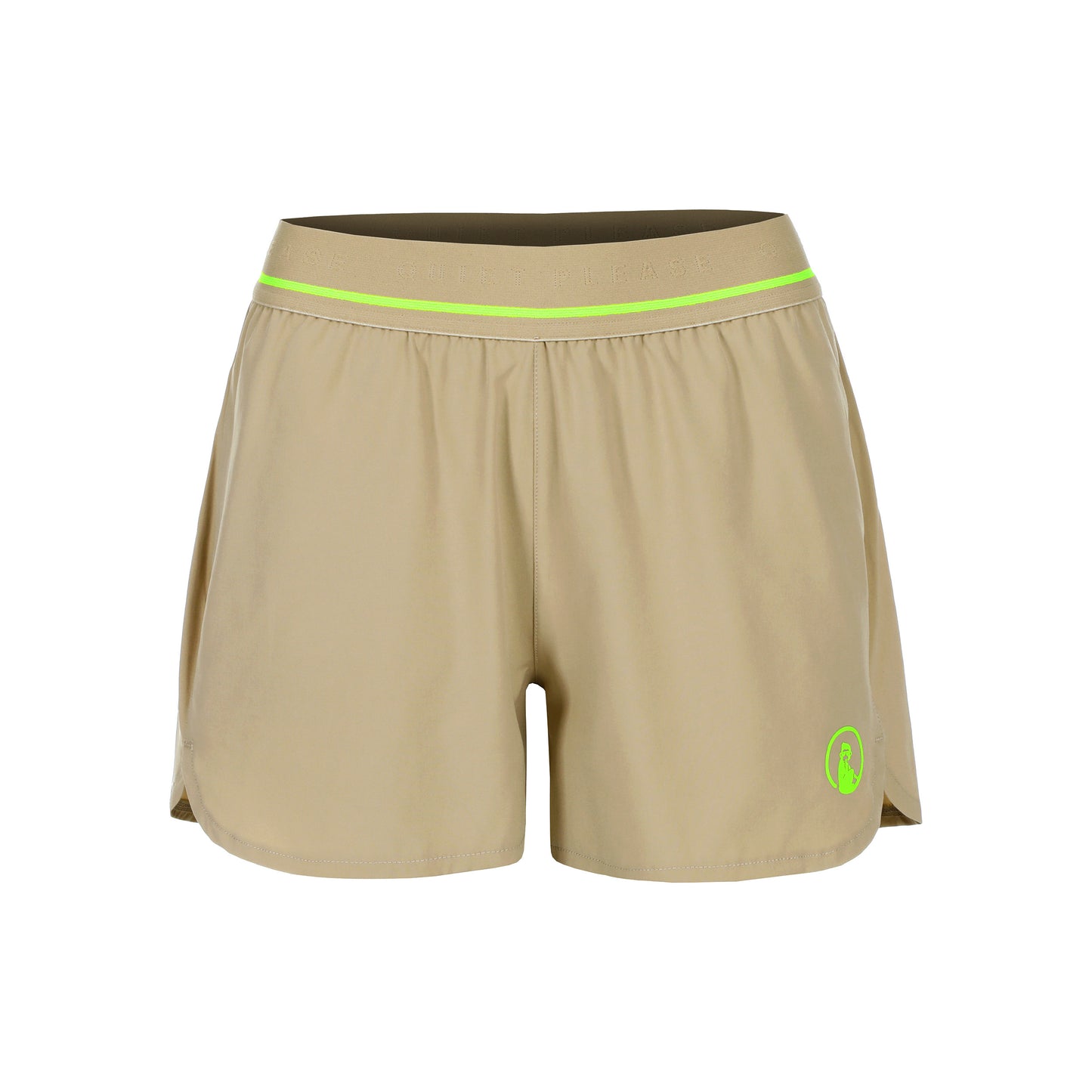 Quiet Please Wild Match 2in1 Shorts Femmes-Beige,Vert Fluo