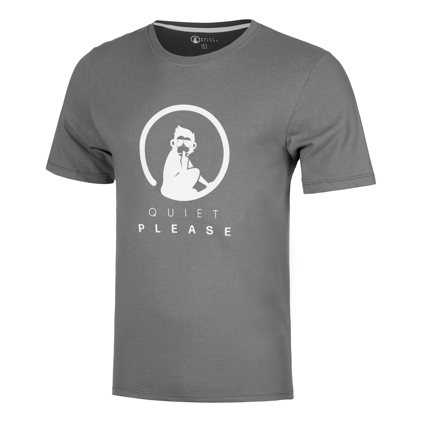 Quiet Please Trainings T-shirt Hommes - gris, blanc