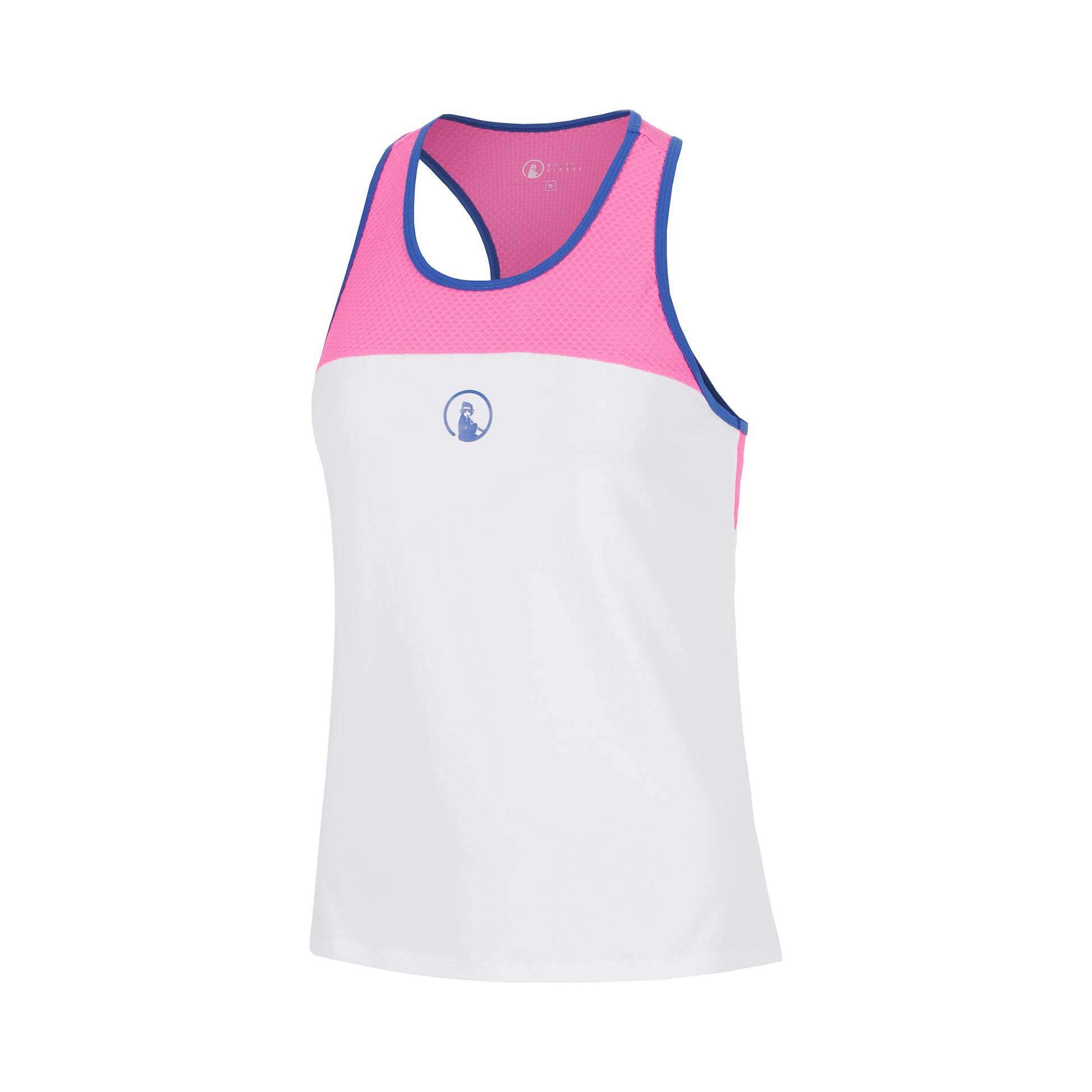 Quiet Please Racerback Débardeur tank top Filles - pink, blanc