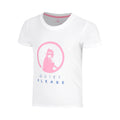 Baseline Logo T-shirt Filles-blanc, pink fluo