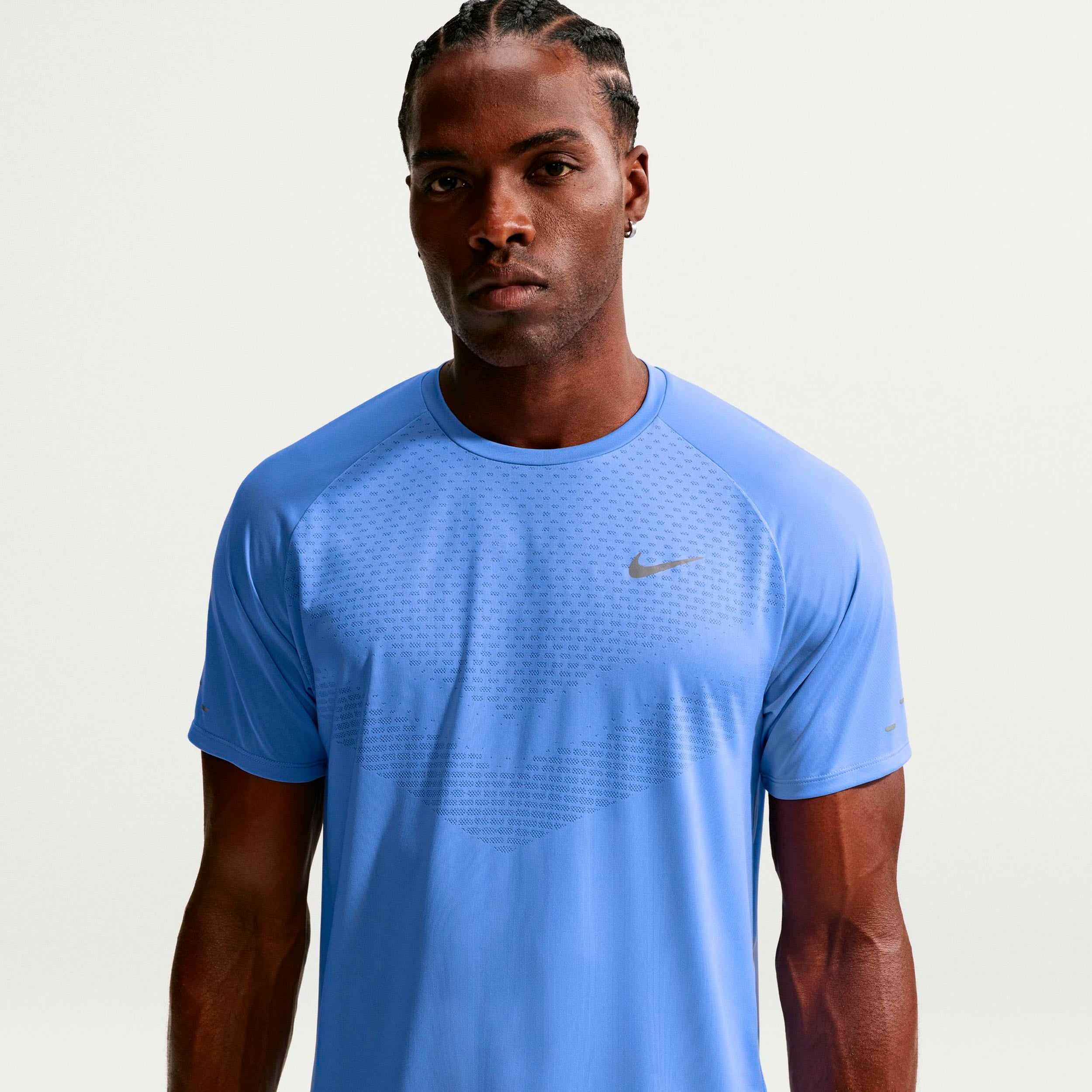Nike Stride Maillot de course Hommes - bleu, argent