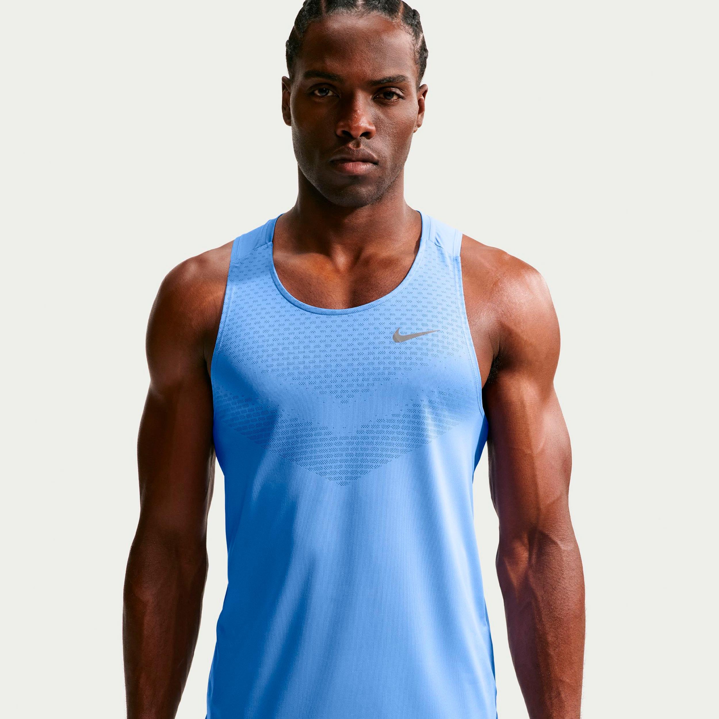 Nike Stride Maillot de course Hommes - bleu, argent