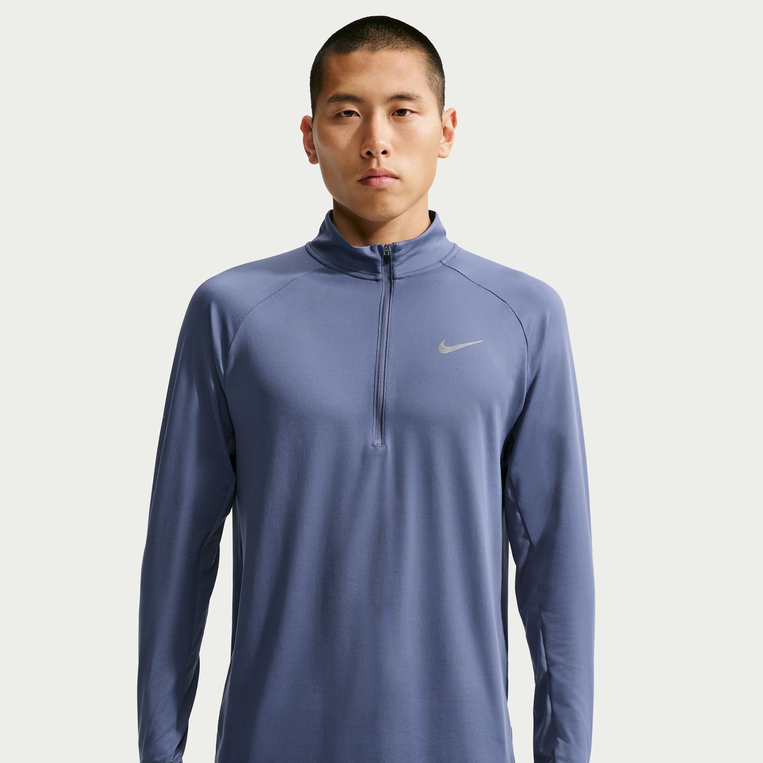 Nike Stride Half-Zip  Maillot de course Hommes - bleu gris, argent