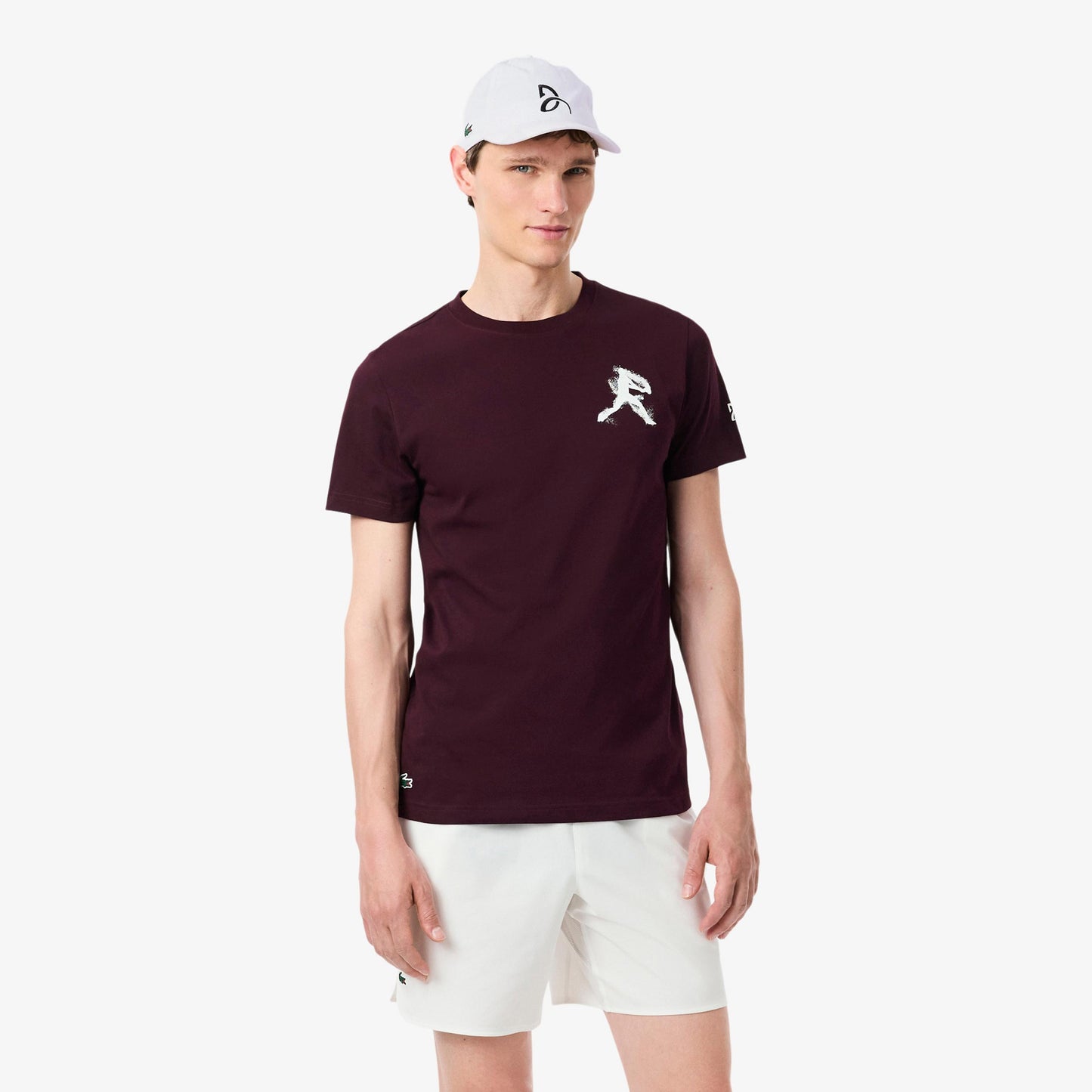 Lacoste T-shirt & Cap Hommes - rouge vin, blanc