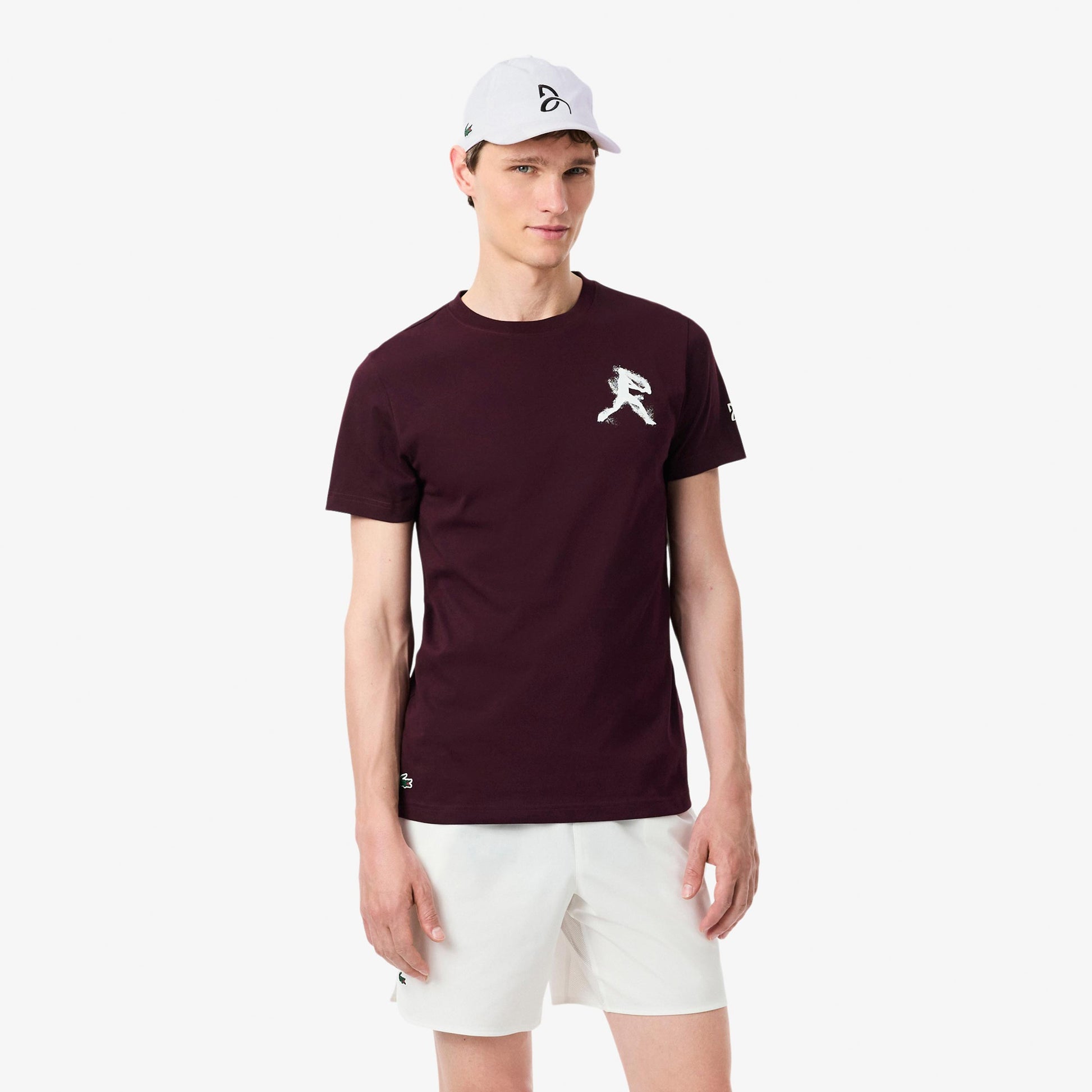 Lacoste T-shirt & Cap Hommes - rouge vin, blanc