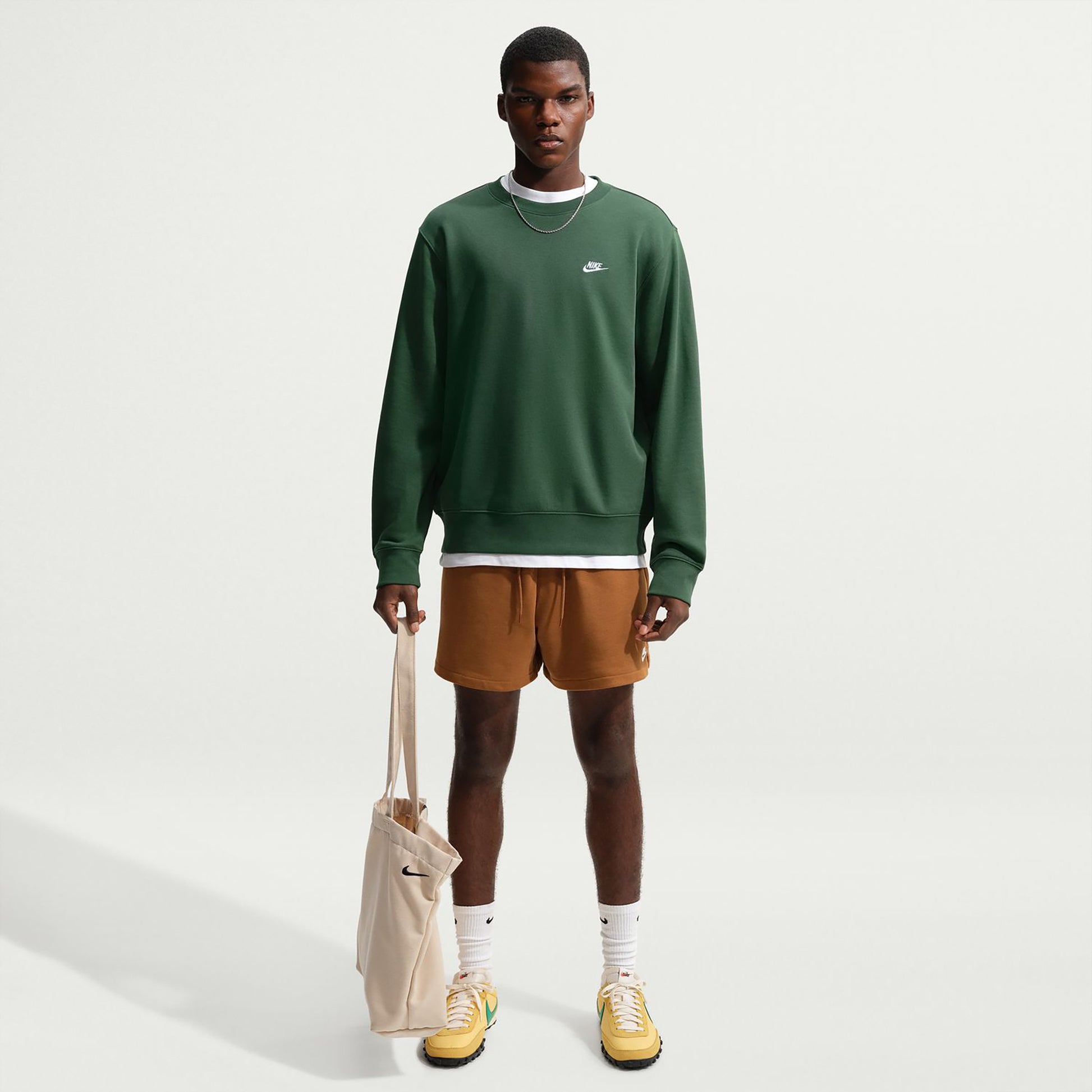 Nike Club Crew Sweat-shirt Hommes - vert foncé