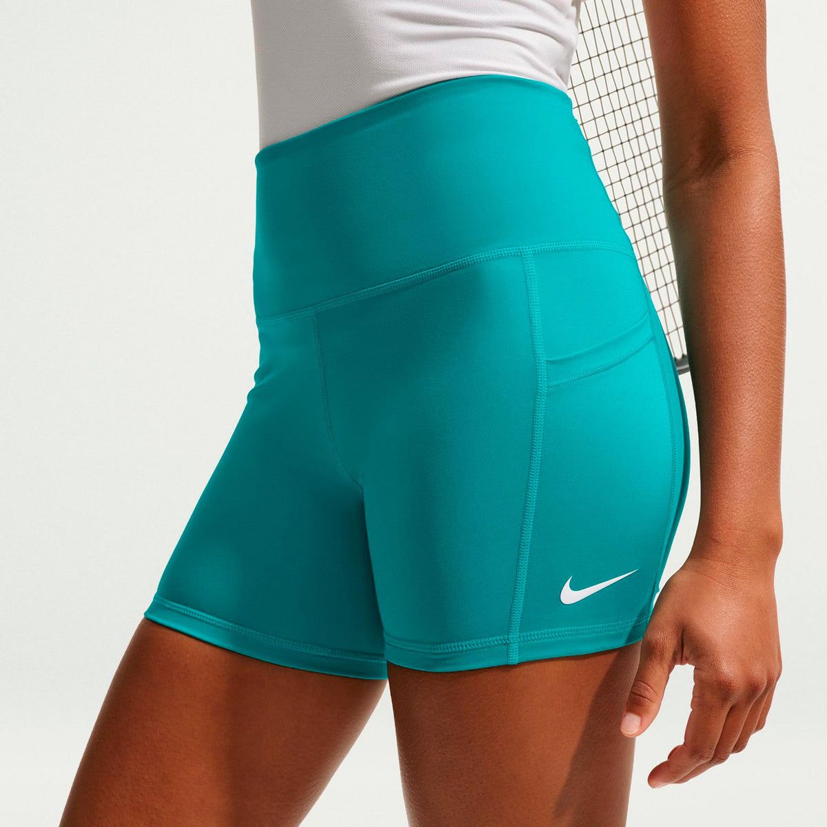 Nike Court Dri-Fit Ball Short avec poche-balles Femmes - turquoise, blanc