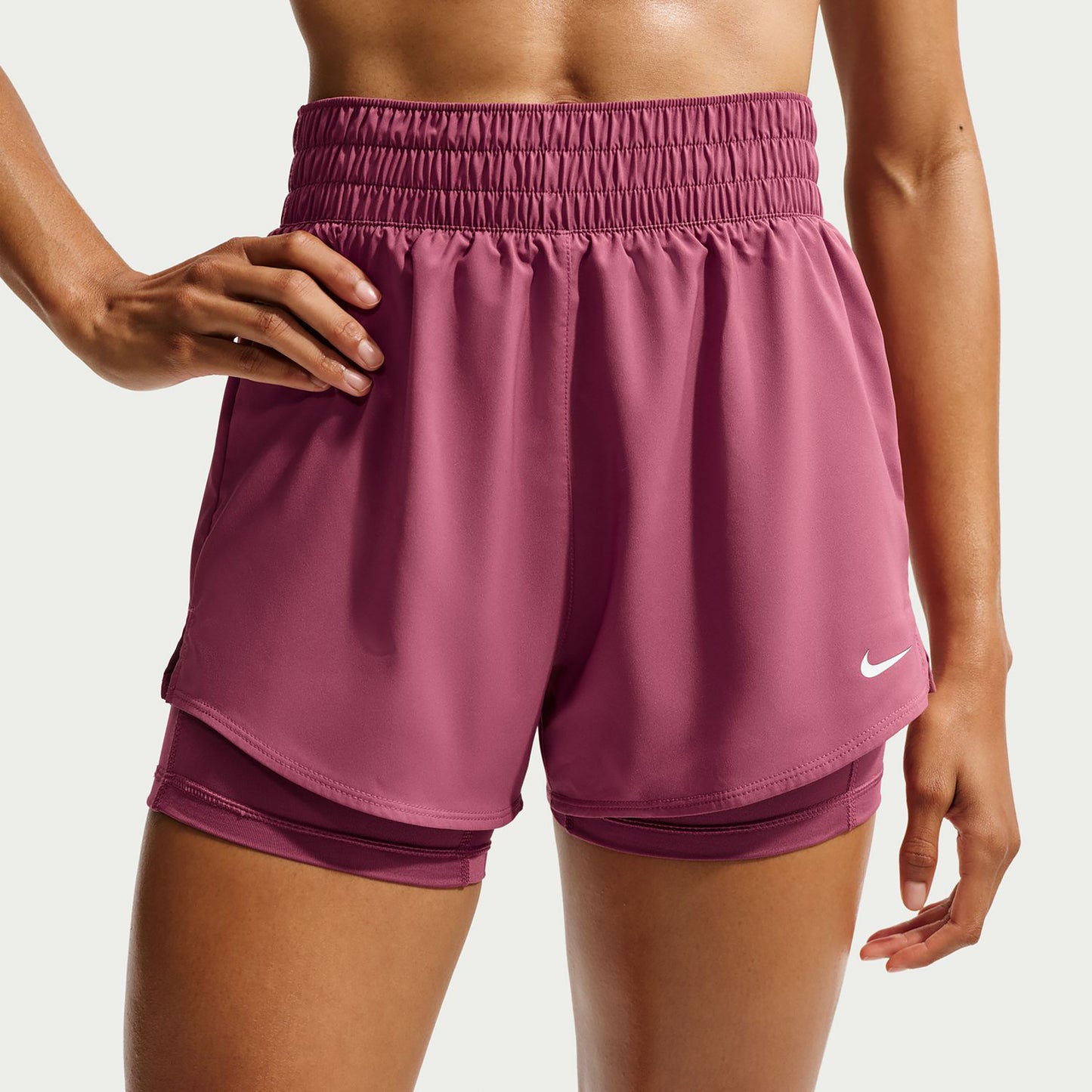 Nike Dri-Fit One High Rise 2in1 3in Shorts Femmes - mauve