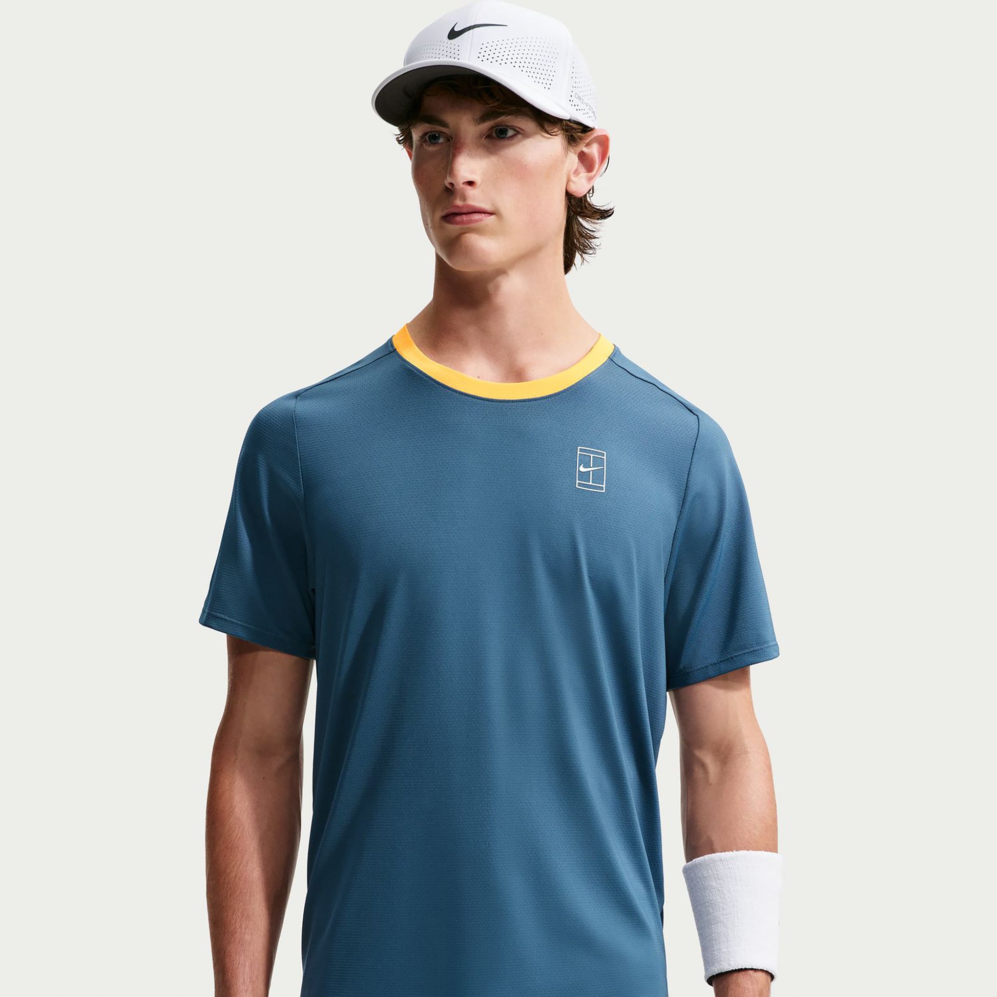 Nike Court Dri-FIT Advantage T-shirt Hommes - bleu gris, orange
