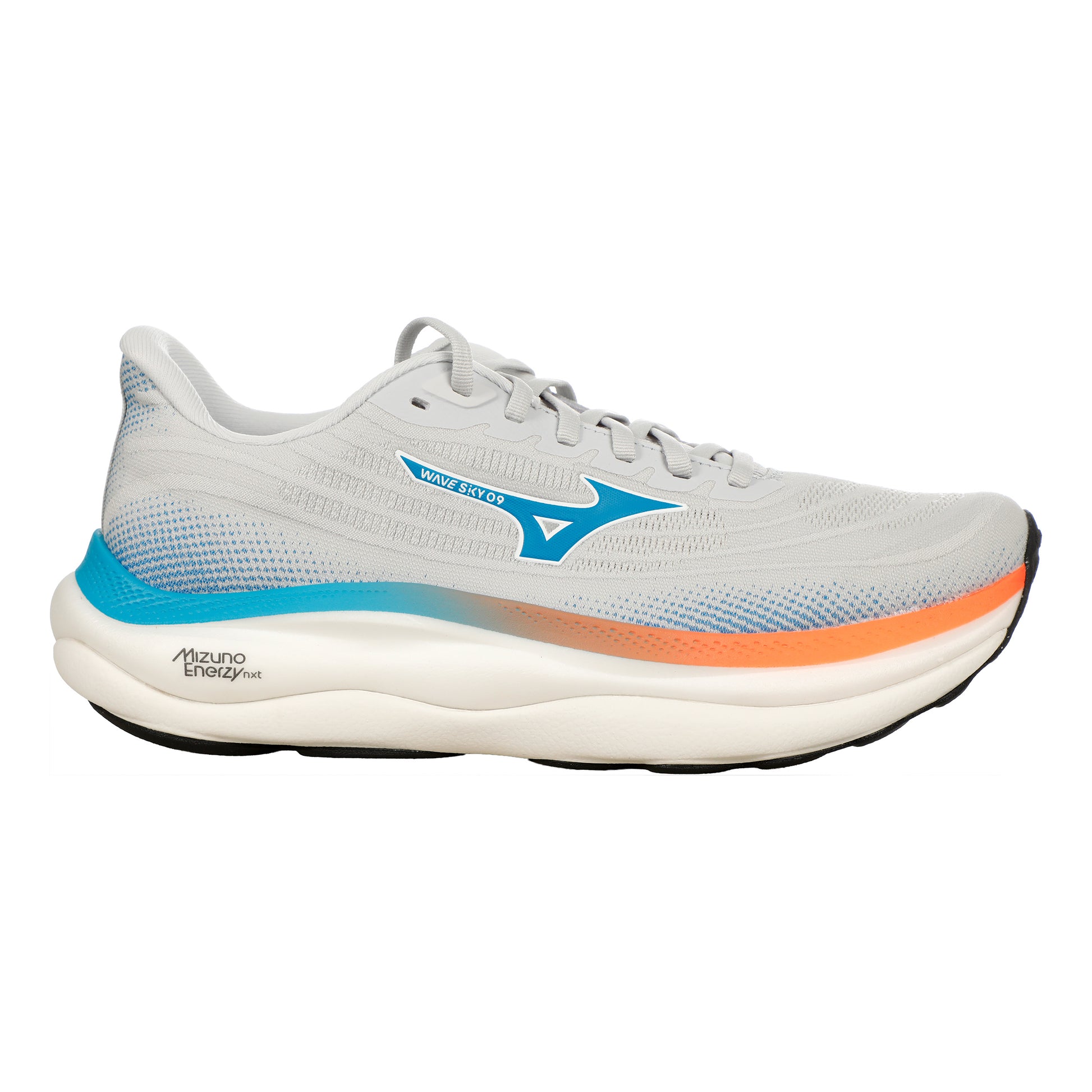 Mizuno Wave Sky 9  Chaussure de running sans stabilisateurs Hommes - gris clair, orange