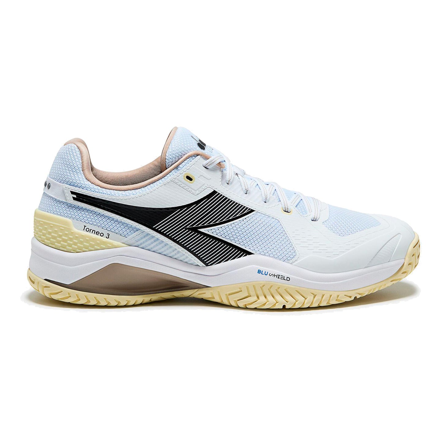 Diadora Blushield Torneo 3 Chaussures toutes surfaces Hommes - blanc, noir