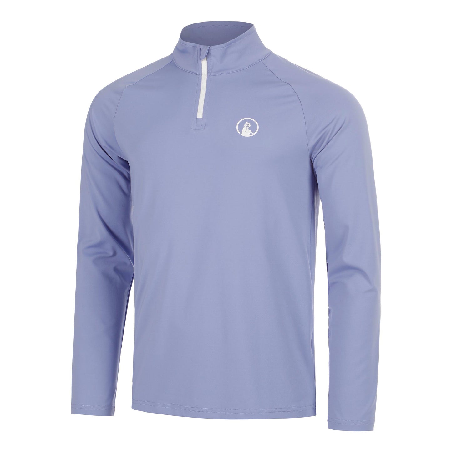 Quiet Please Glow Big Serve 1/4 Zip Haut manches longues Hommes - bleu, crème