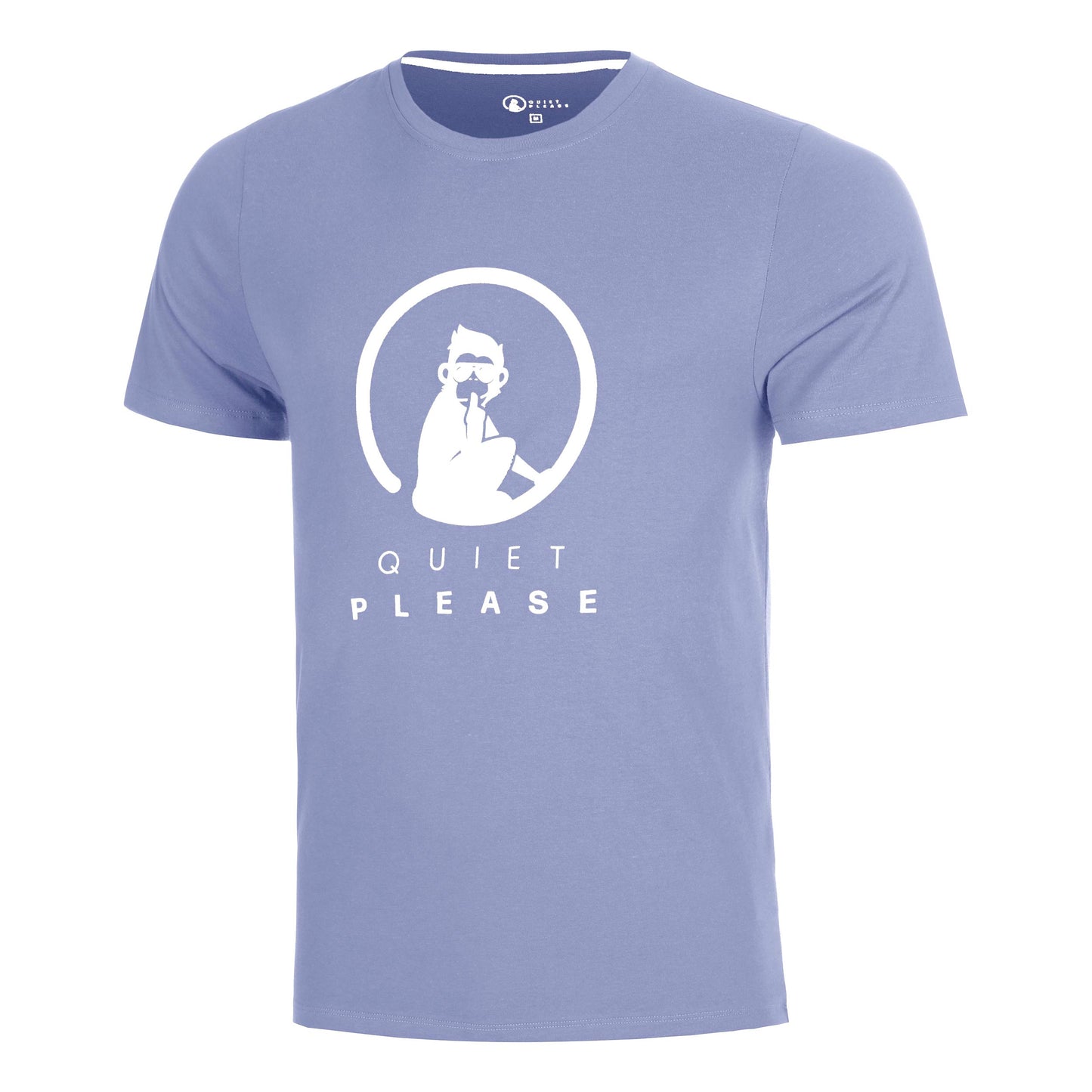 Quiet Please Glow Training T-shirt Hommes - bleu, crème