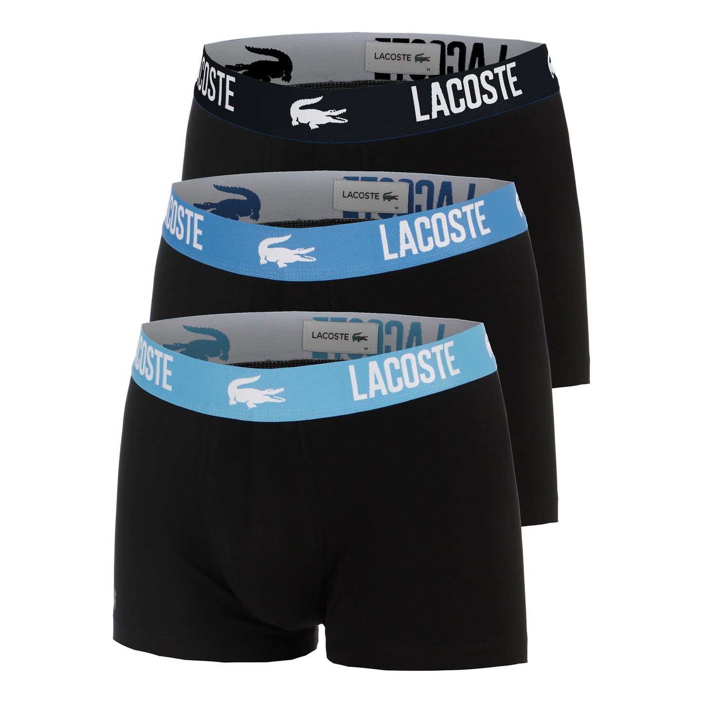 Lacoste Cotton Stretch Caleçon Pack de 3 Hommes - bleu foncé, gris