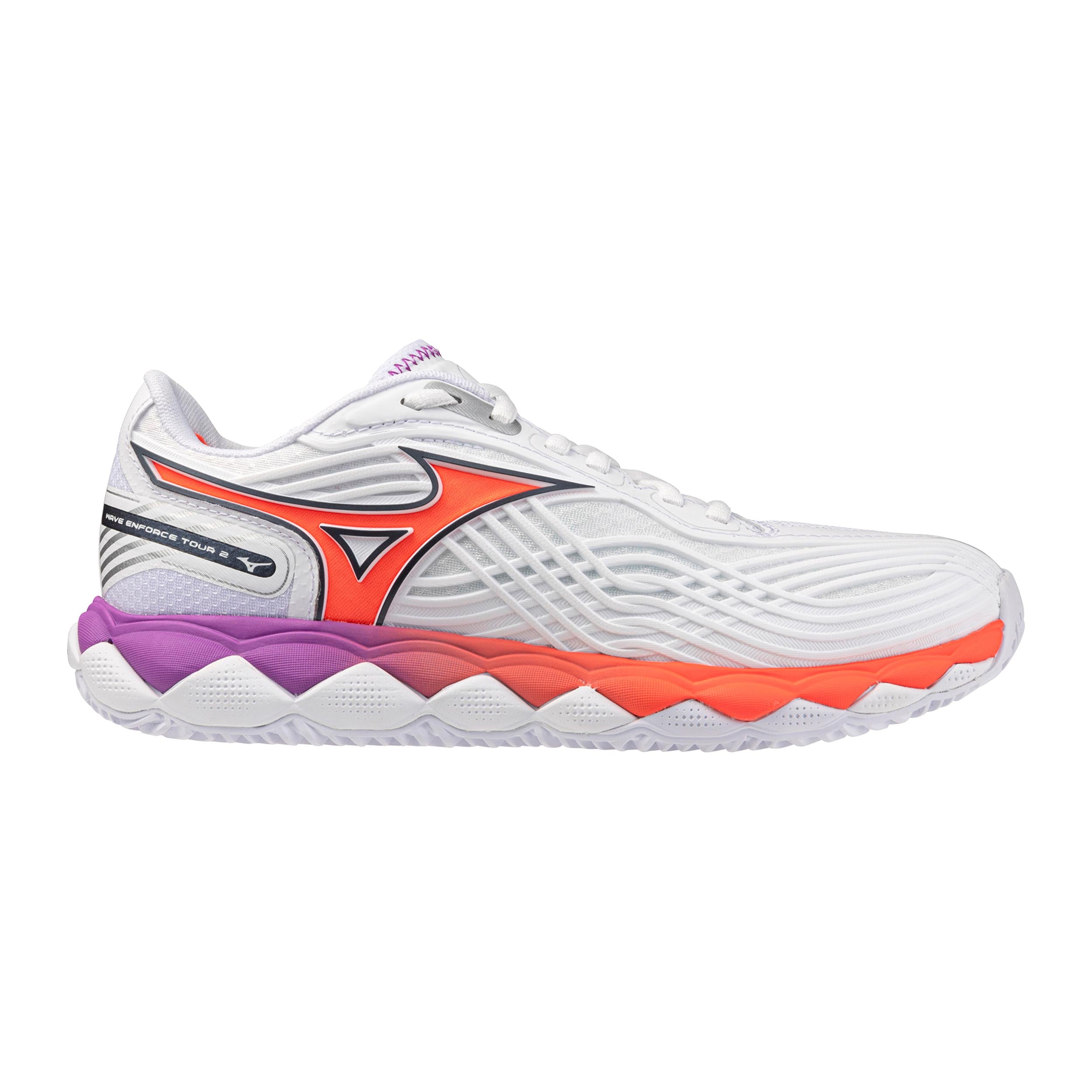 Mizuno Wave Enforce Tour 2 Chaussure terre battue Femmes - blanc, orange