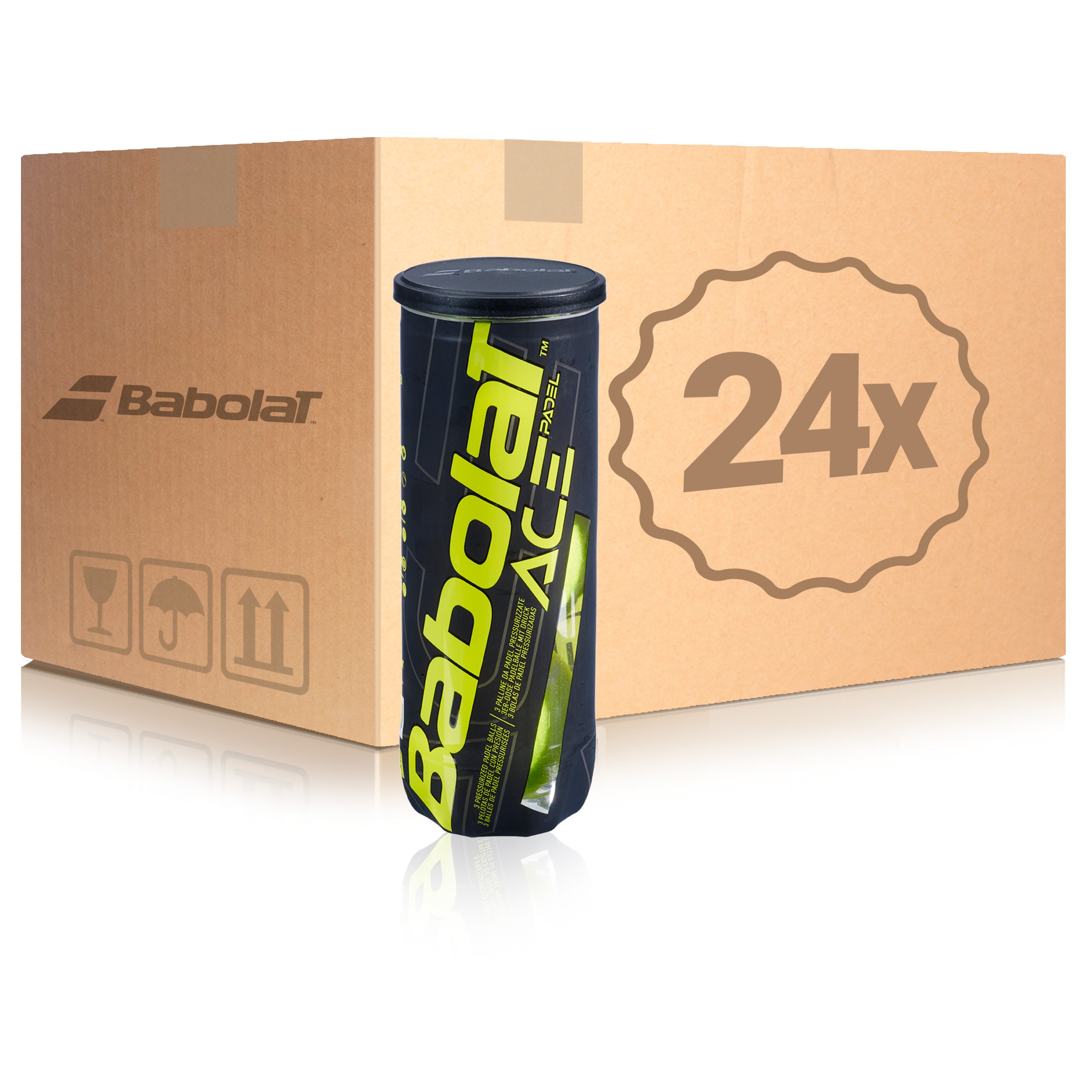 Babolat 24 Tubes de 3 Ace Padel X3  En carton