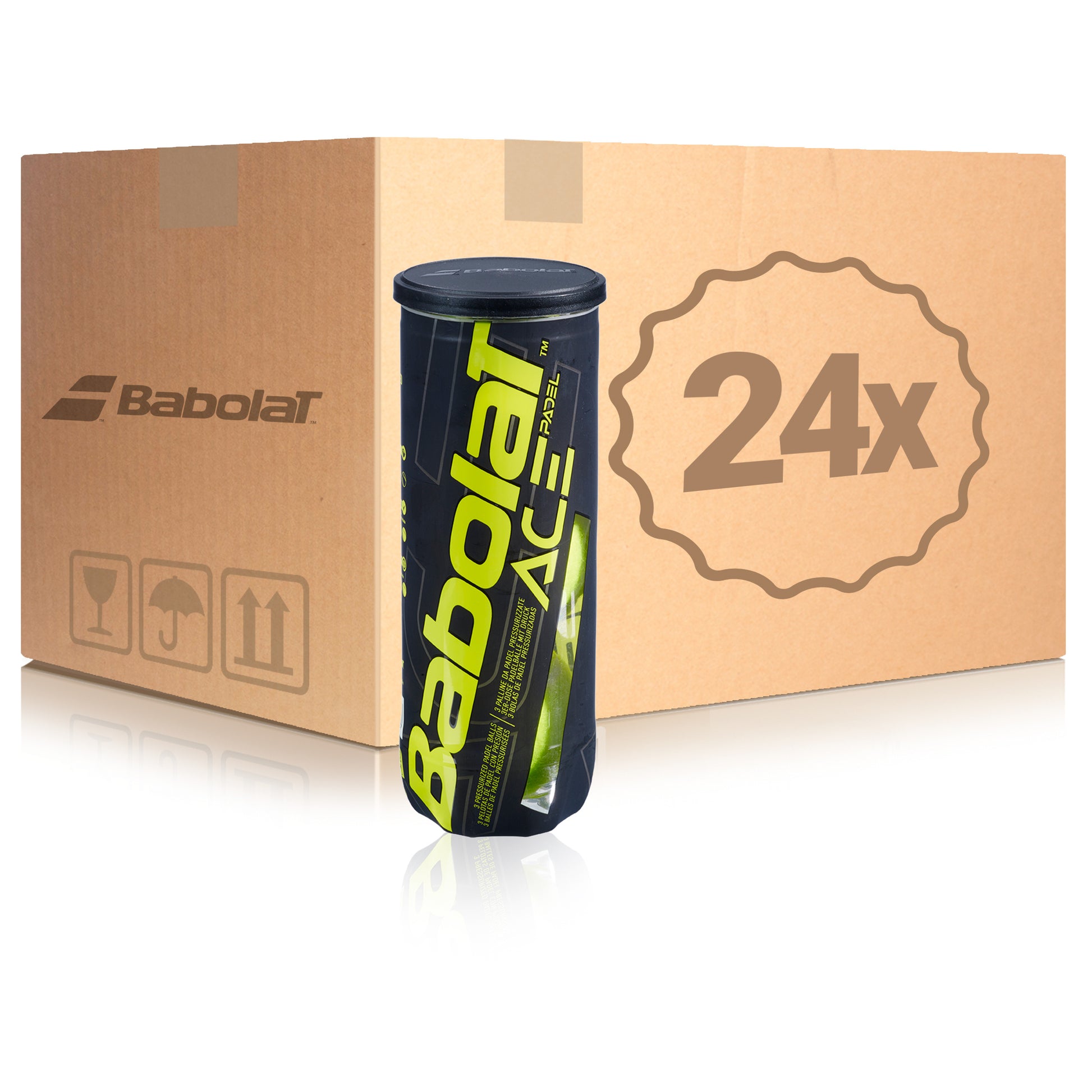 Babolat 24 Tubes de 3 Ace Padel X3  En carton